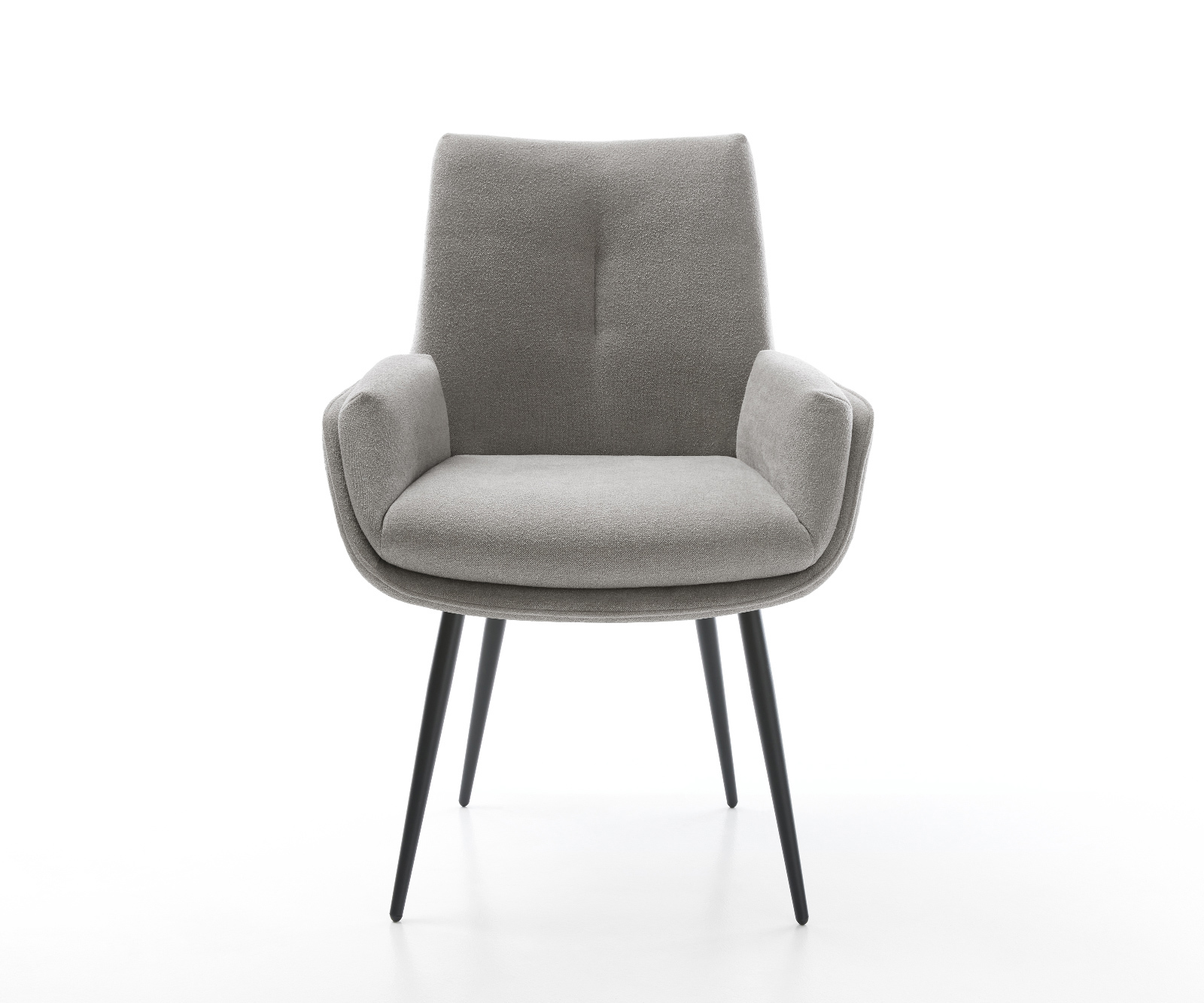 Jedálenská stolička Clea-Flex štruktúrovaná látka mäkký sivá 4-nohá zúžená čierna - Image 2