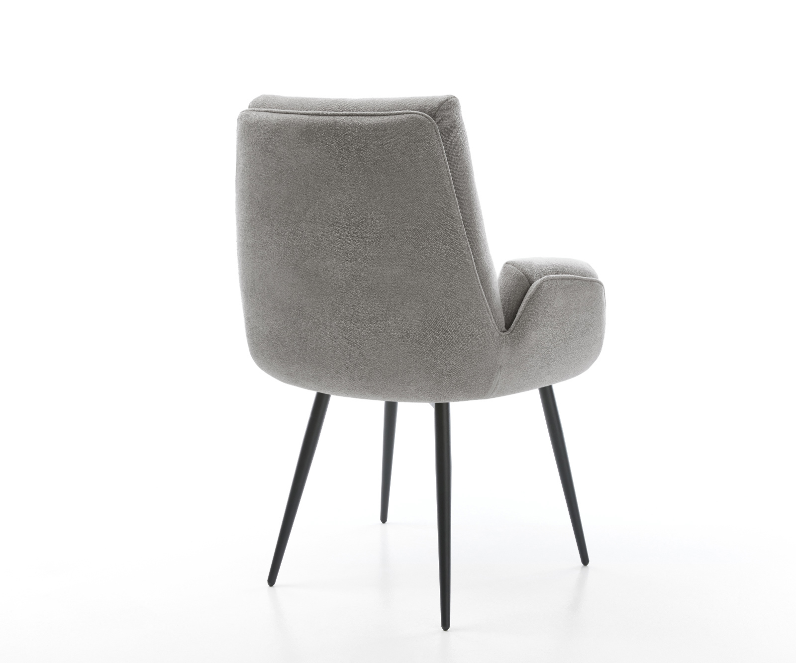 Jedálenská stolička Clea-Flex štruktúrovaná látka mäkký sivá 4-nohá zúžená čierna - Image 5