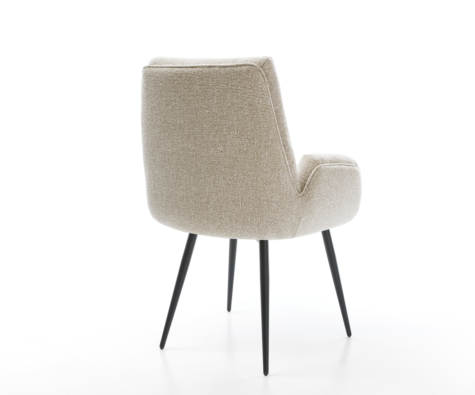 Jedálenská stolička Clea-Flex tkanina mäkký béžová 4-nohá zúžená čierna - Image 5