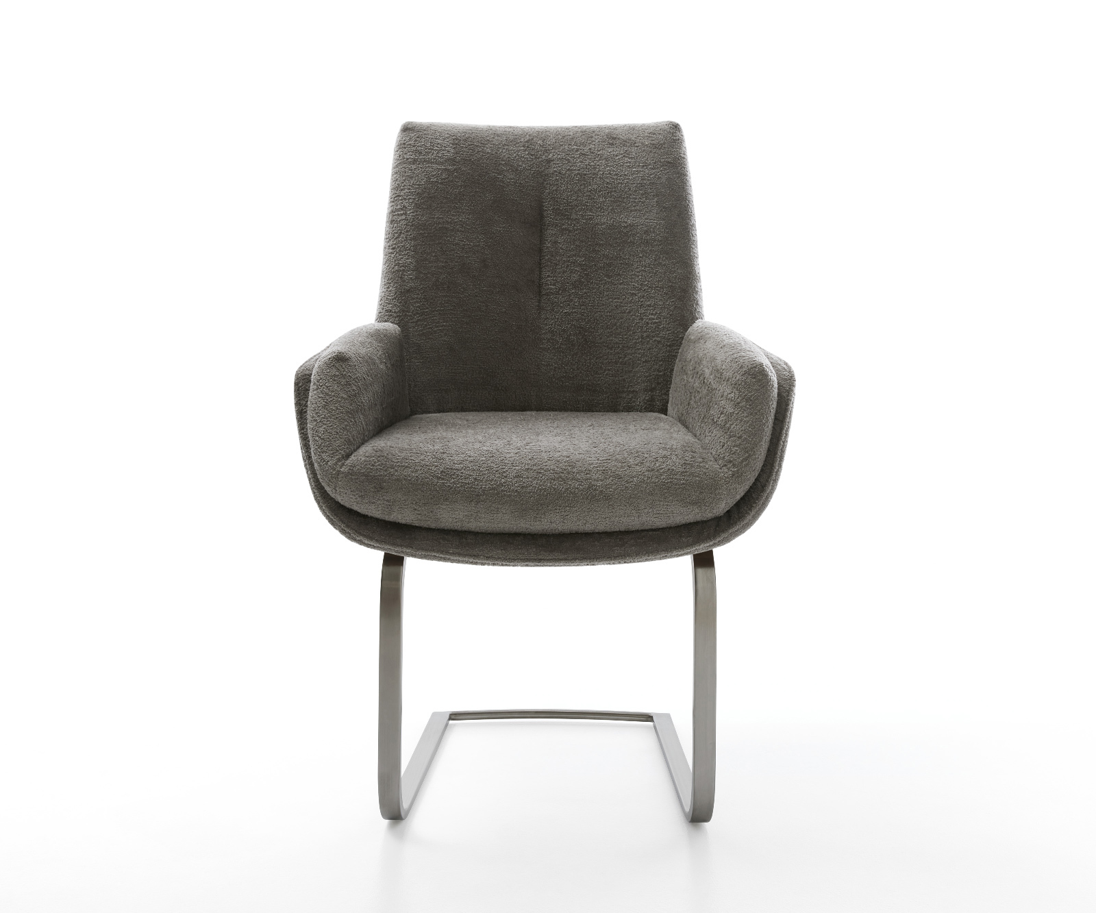 Konzolová jedálenská stolička Clea-Flex bouclé mäkký tmavobéžová konzolová jedálenská stolička plochý grafitová - Image 2