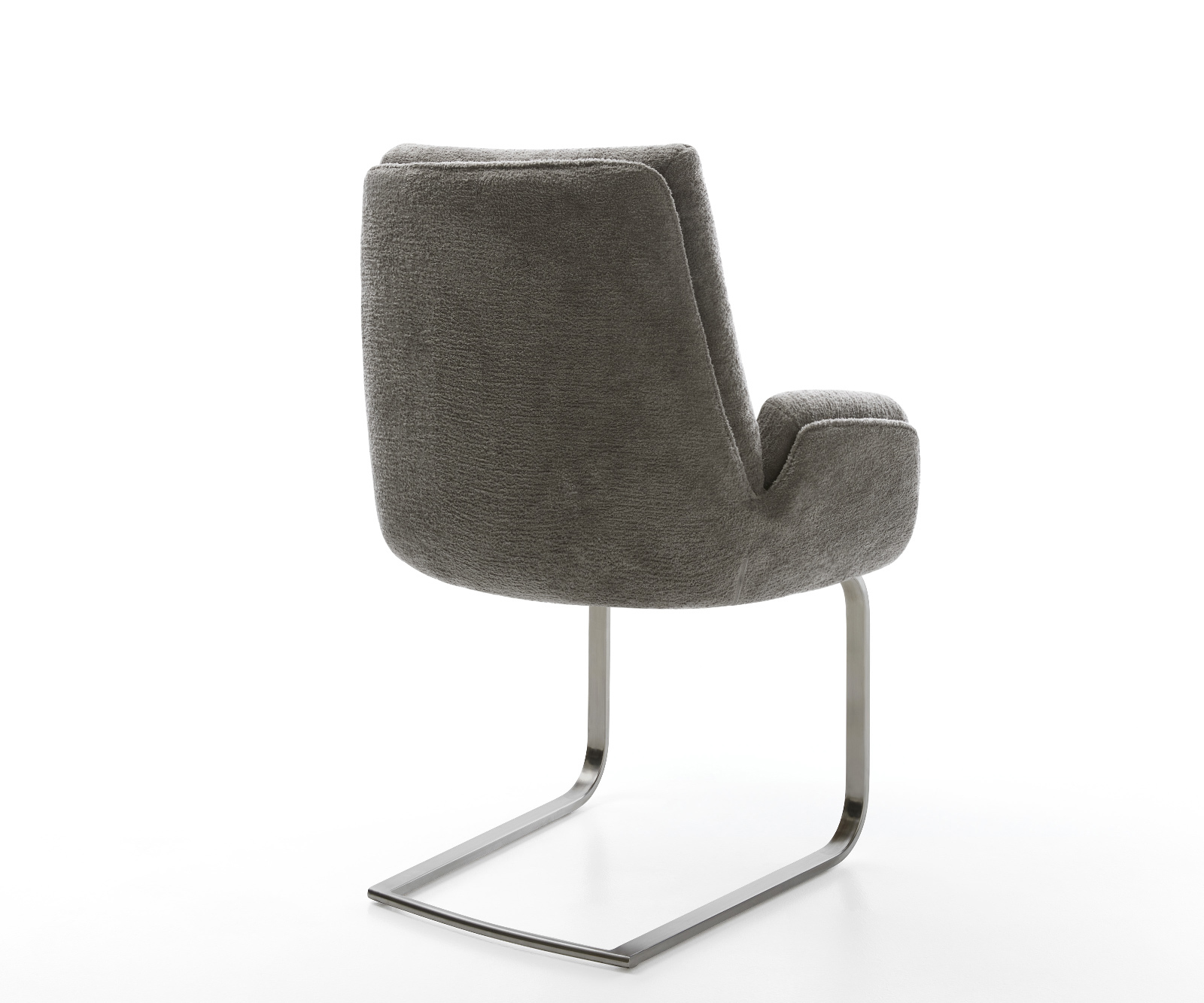 Konzolová jedálenská stolička Clea-Flex bouclé mäkký tmavobéžová konzolová jedálenská stolička plochý grafitová - Image 5