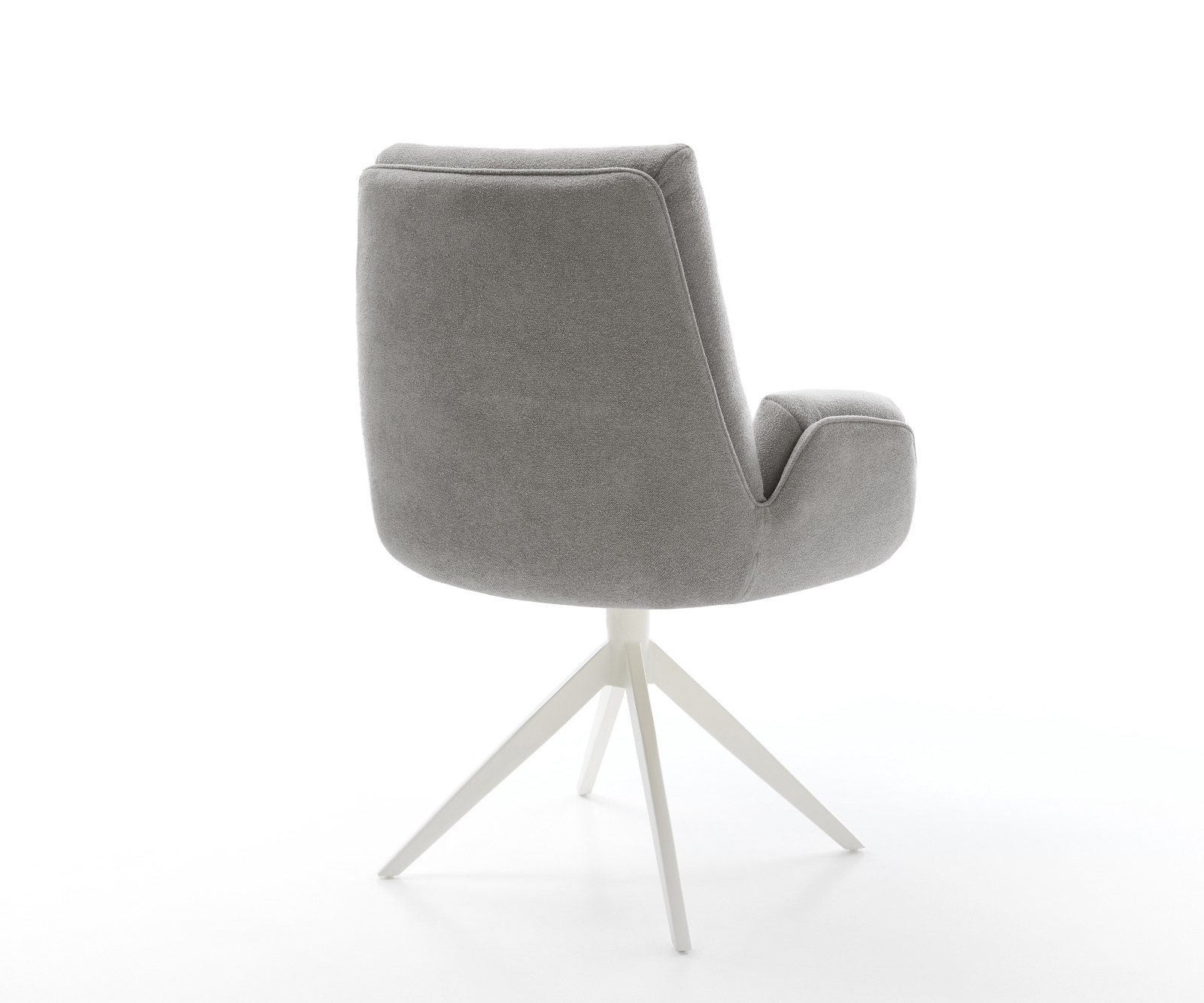 Jedálenská stolička Clea-Flex texturovaná látka mäkký sivá krížová podstava široká biela 360° otočný hojdacia funkcia - Image 5