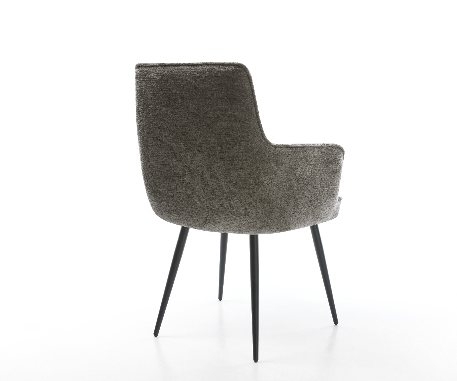 Jedálenská stolička Heira-Flex s opierkami bouclé mäkký tmavobéžová 4-nohá zúžená čierna vrecková pružina - Image 5