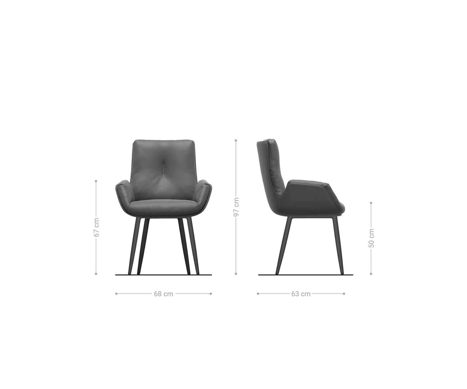 Jedálenská stolička Clea-Flex bouclé mäkký tmavobéžová 4-nohá zúžená čierna - Image 6