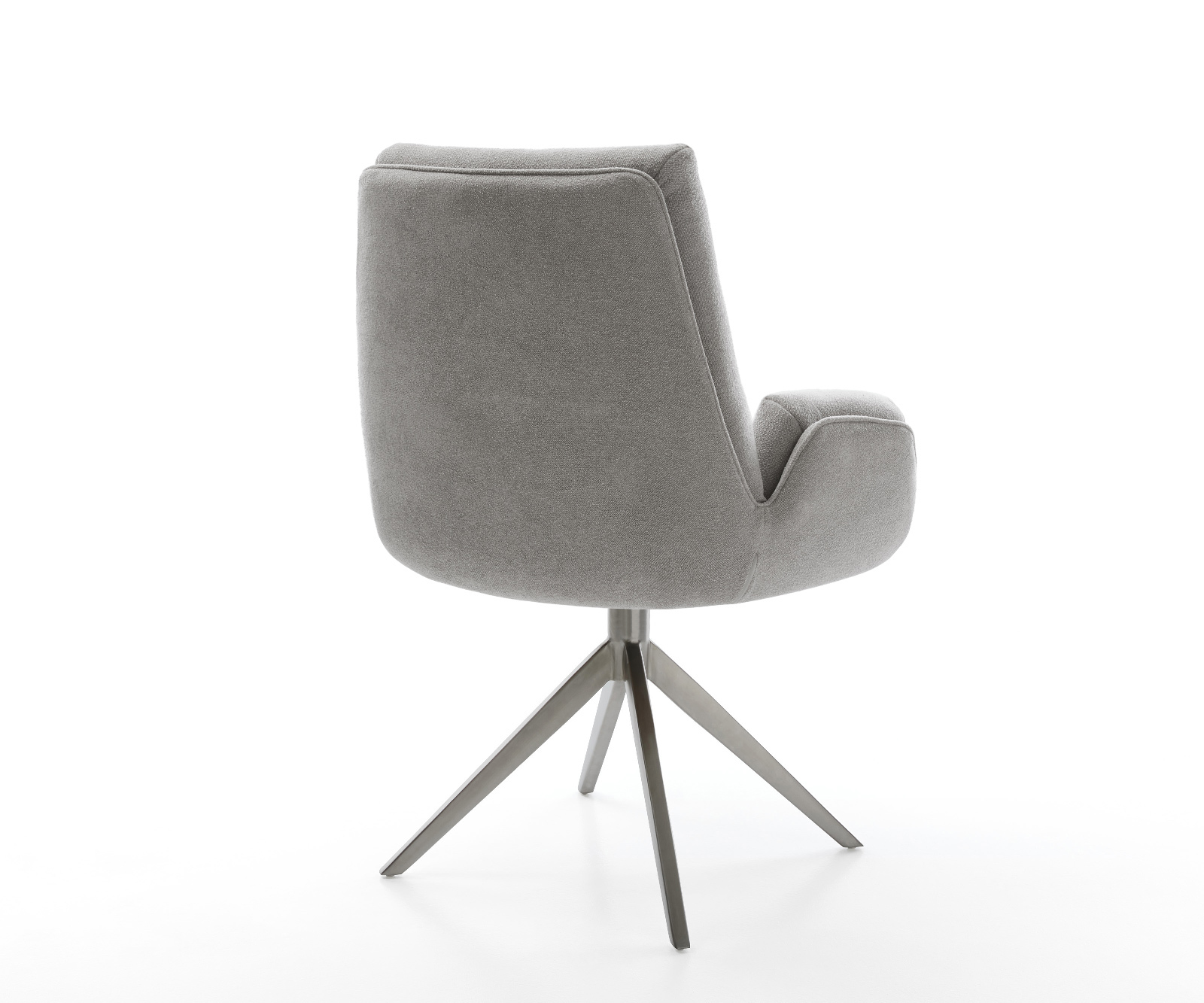 Jedálenská stolička Clea-Flex štruktúrovaná látka mäkký sivá krížová podstava široká grafitová 360° otočná hojdacia funkcia - Image 5