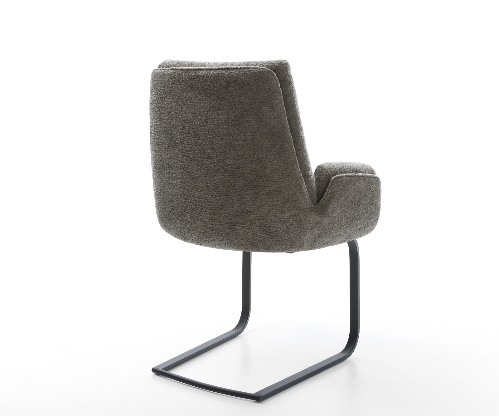 Konzolová jedálenská stolička Clea-Flex bouclé mäkký tmavobéžová konzolová jedálenská stolička plochá čierna - Image 5