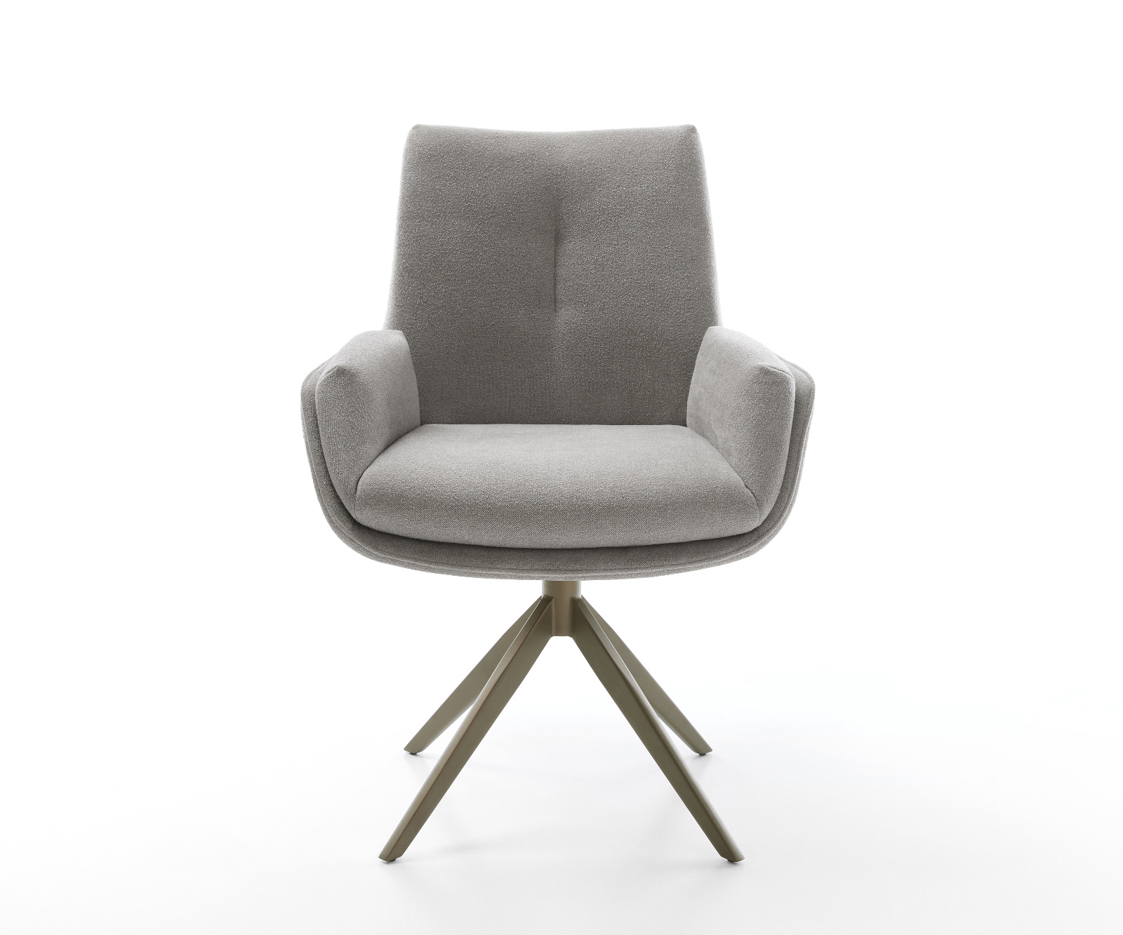 Jedálenská stolička Clea-Flex štruktúrovaná látka mäkký sivá krížová podstava široká titánová farba 360° otočný hojdacia funkcia - Image 2