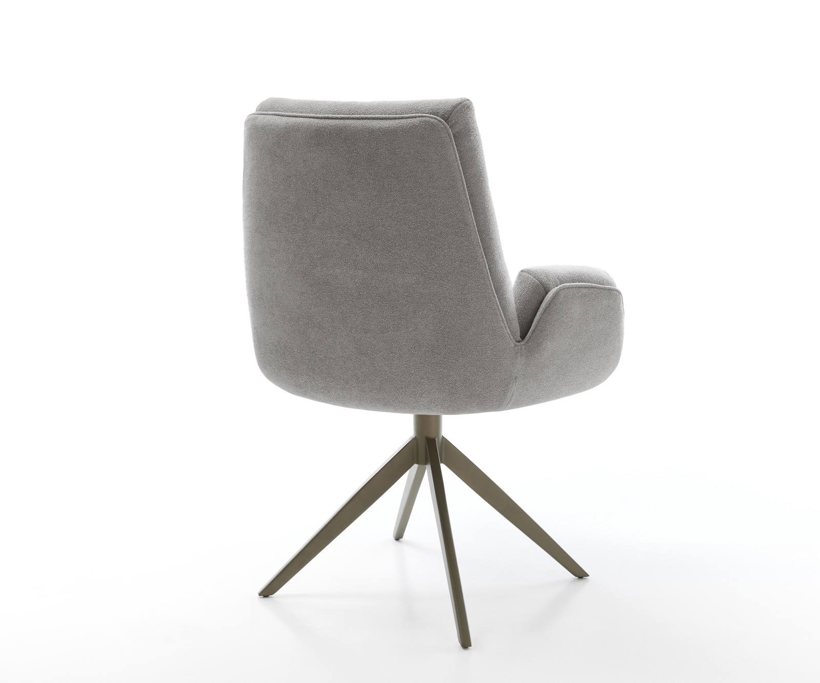 Jedálenská stolička Clea-Flex štruktúrovaná látka mäkký sivá krížová podstava široká titánová farba 360° otočný hojdacia funkcia - Image 5