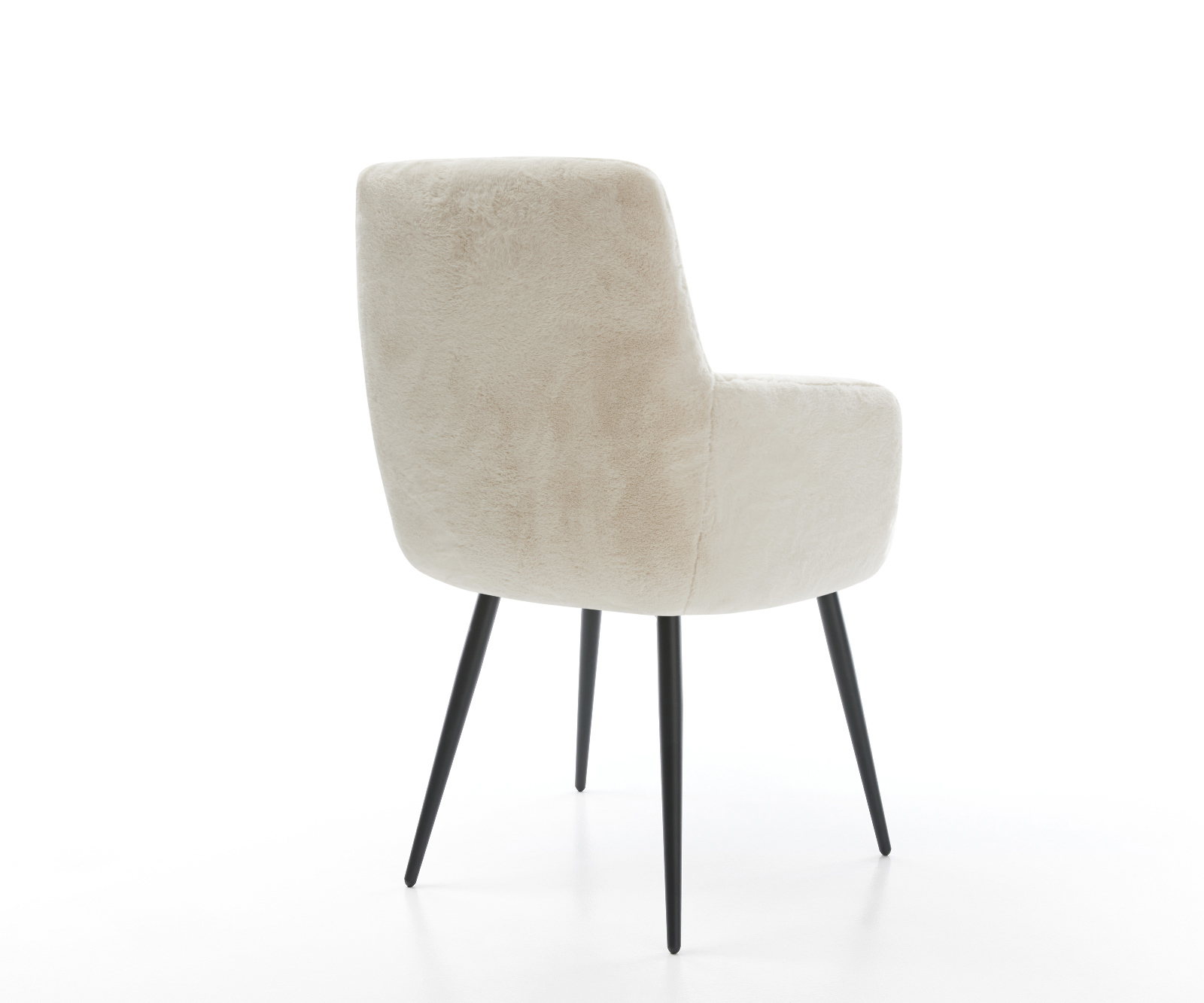 Jedálenská stolička Heira-Flex s opierkami plyšový manšester krémovo biela 4-nohá zúžená čierna vrecková pružina - Image 5