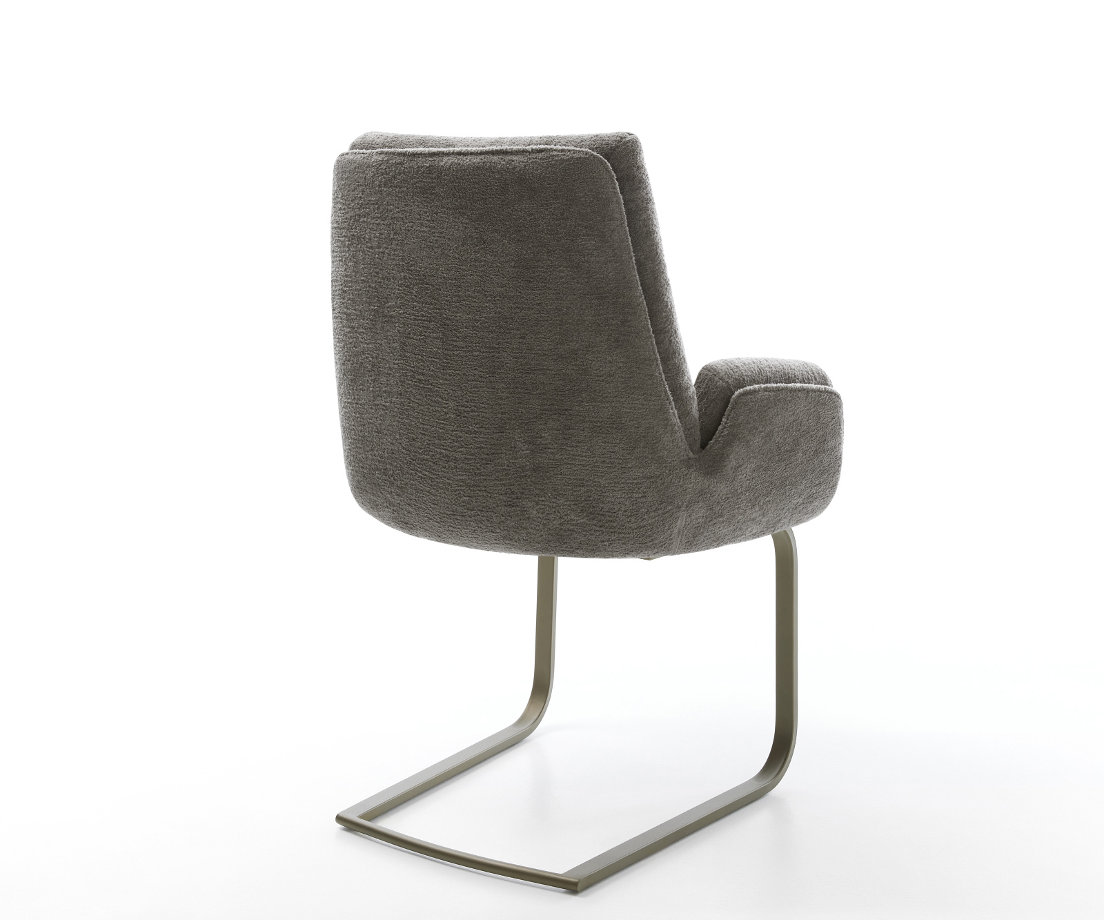 Konzolová jedálenská stolička Clea-Flex bouclé mäkký tmavobéžová konzolová plochý titánová farba - Image 5