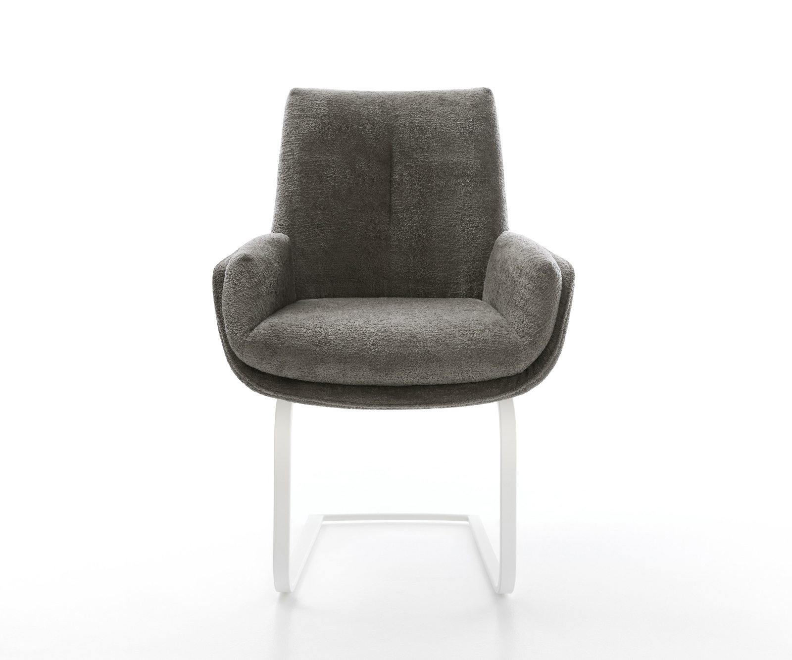 Konzolová jedálenská stolička Clea-Flex bouclé mäkký tmavobéžová konzolová jedálenská stolička plochý biela - Image 2