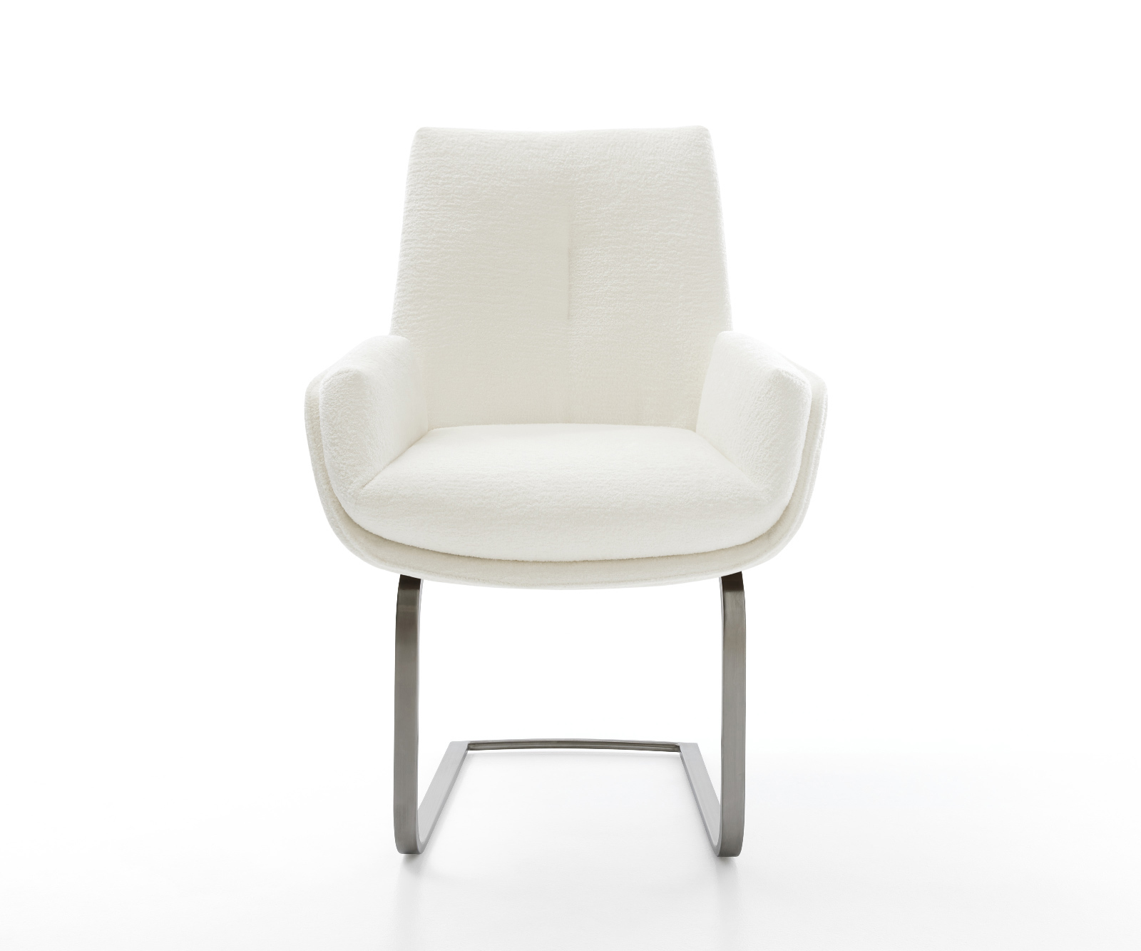 Konzolová jedálenská stolička Clea-Flex bouclé mäkká béžová konzolová jedálenská stolička plochá grafitová - Image 2