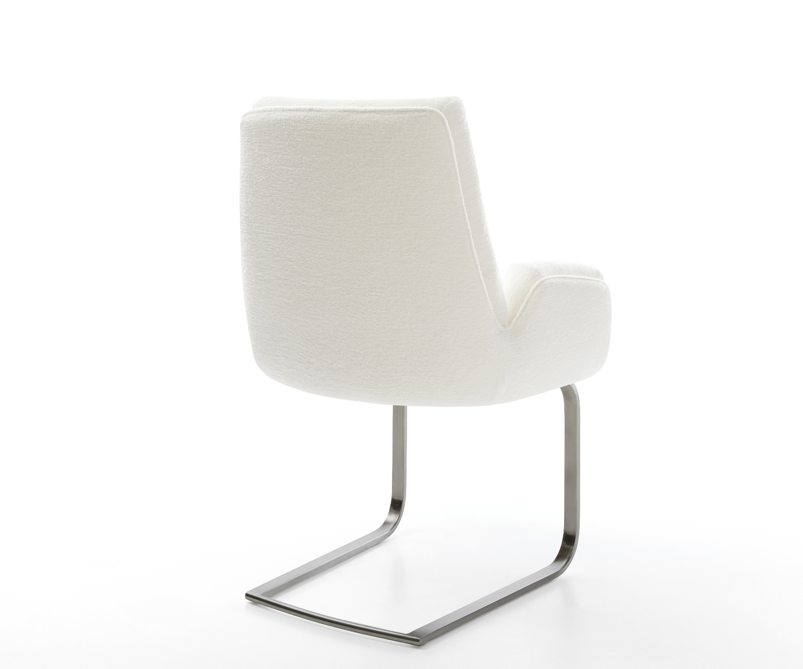 Konzolová jedálenská stolička Clea-Flex bouclé mäkká béžová konzolová jedálenská stolička plochá grafitová - Image 5