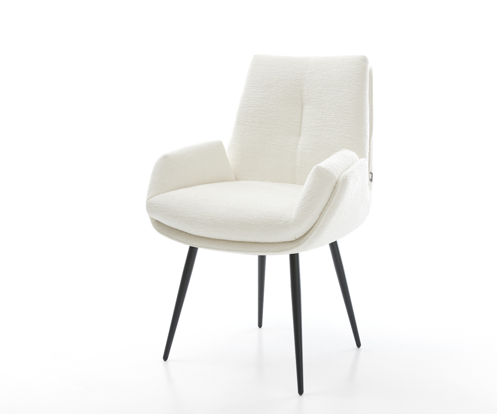 Jedálenská stolička Clea-Flex bouclé mäkký béžová 4-nohá zúžená čierna