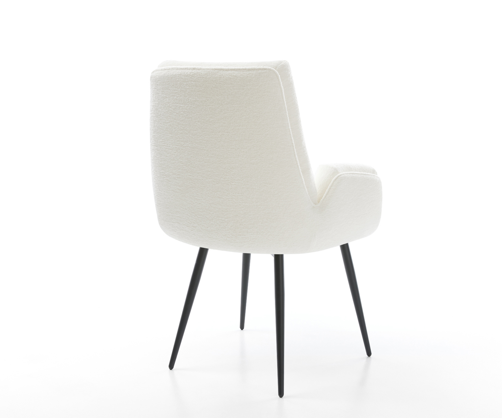 Jedálenská stolička Clea-Flex bouclé mäkký béžová 4-nohá zúžená čierna - Image 5