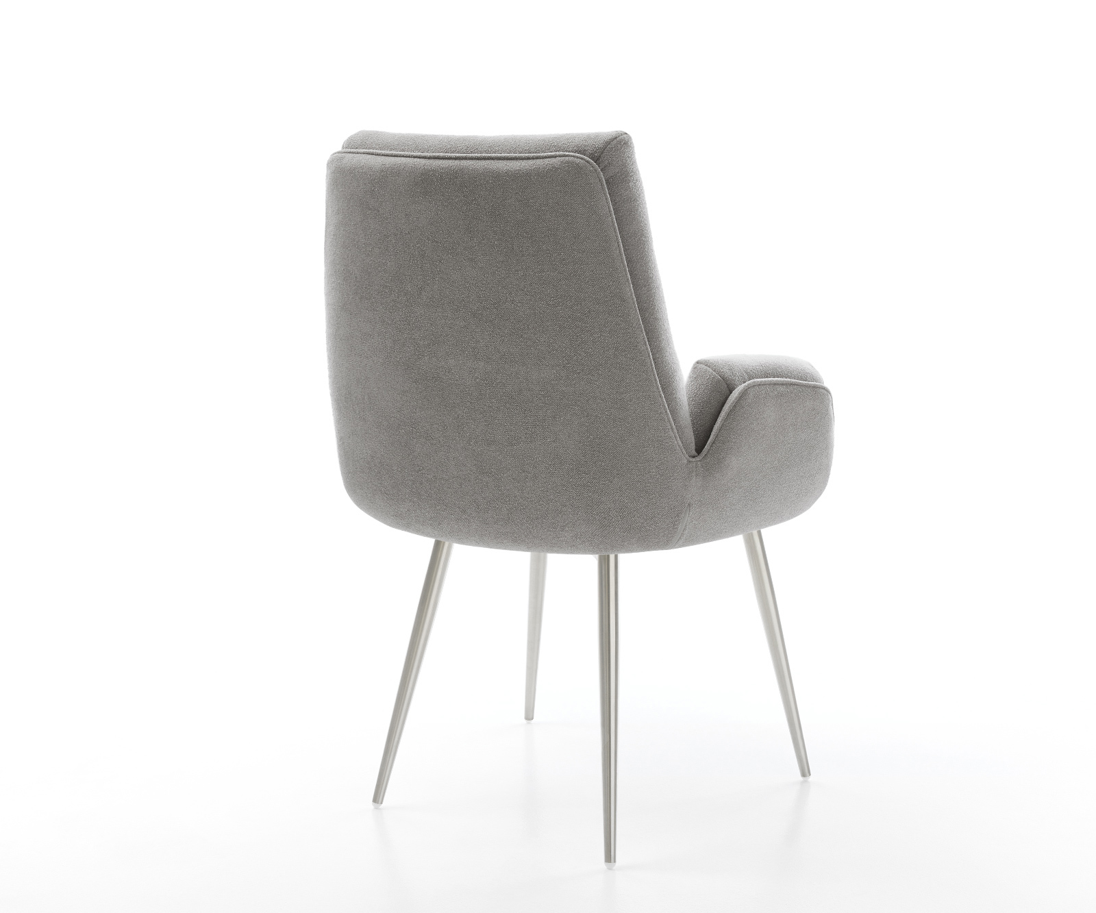 Jedálenská stolička Clea-Flex texturovaná látka mäkký sivá 4-nohá zúžená nerezová oceľ - Image 5