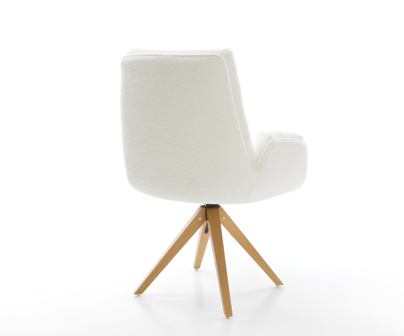 Jedálenská stolička Clea-Flex bouclé mäkký béžová drevená podstava hranatá prírodná 180° otočná - Image 5