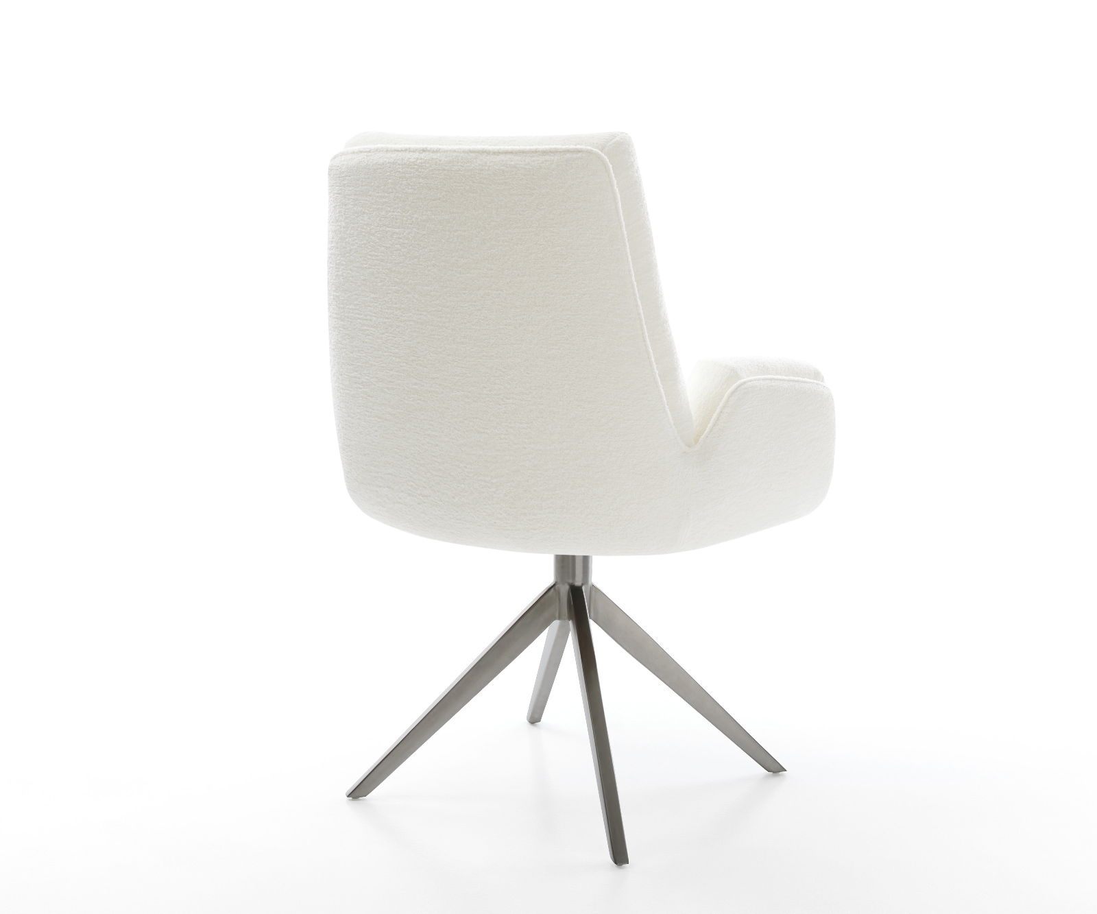 Jedálenská stolička Clea-Flex bouclé mäkký béžová krížová podstava široká grafitová 360° otočná hojdacia funkcia - Image 5