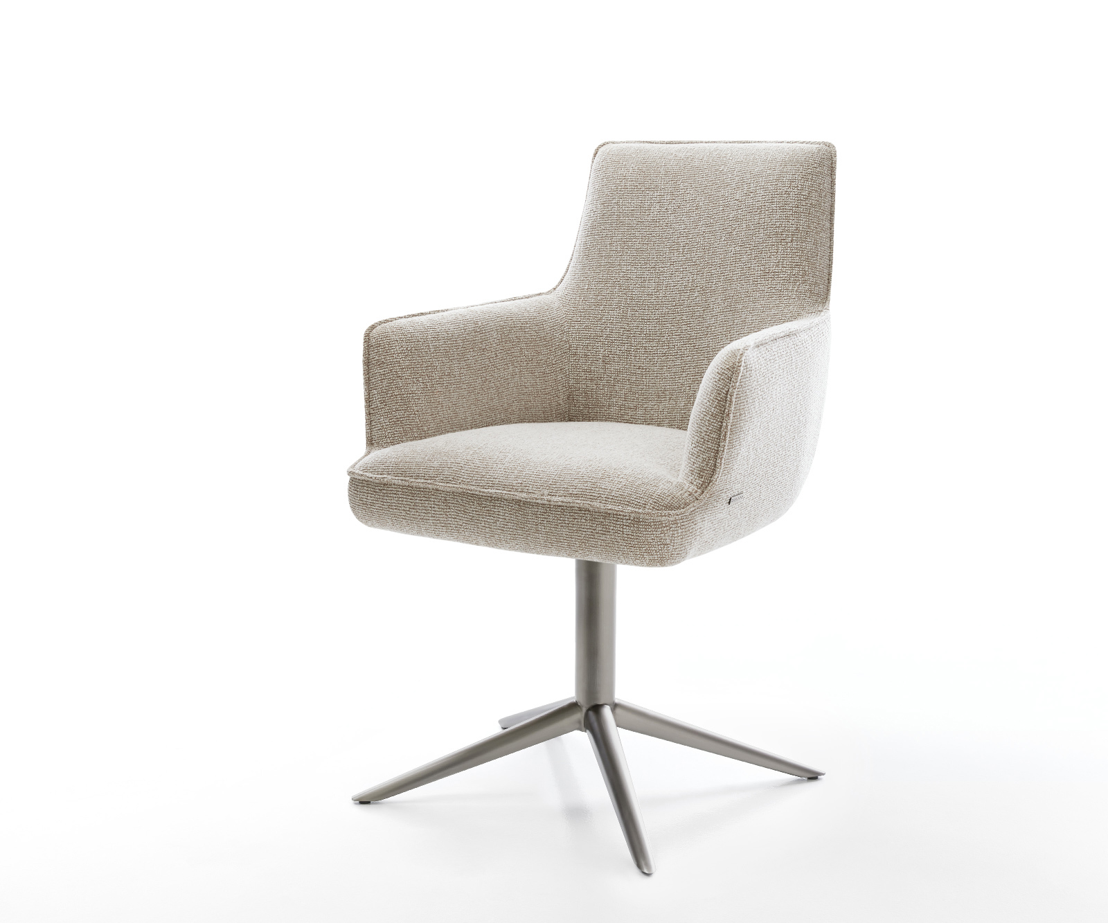 Jedálenská stolička Heira-Flex s opierkami tkanina mäkká béžová podstava v tvare kríža grafitová 360° otočná hojdacia funkcia vrecková pružina