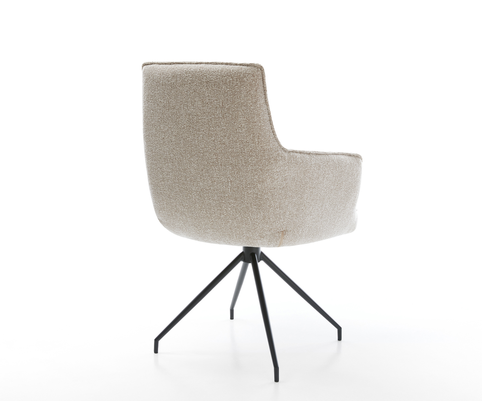 Jedálenská stolička Heira-Flex s opierkami tkanina mäkký béžová krížová podstava zúžená čierna vrecková pružina - Image 5