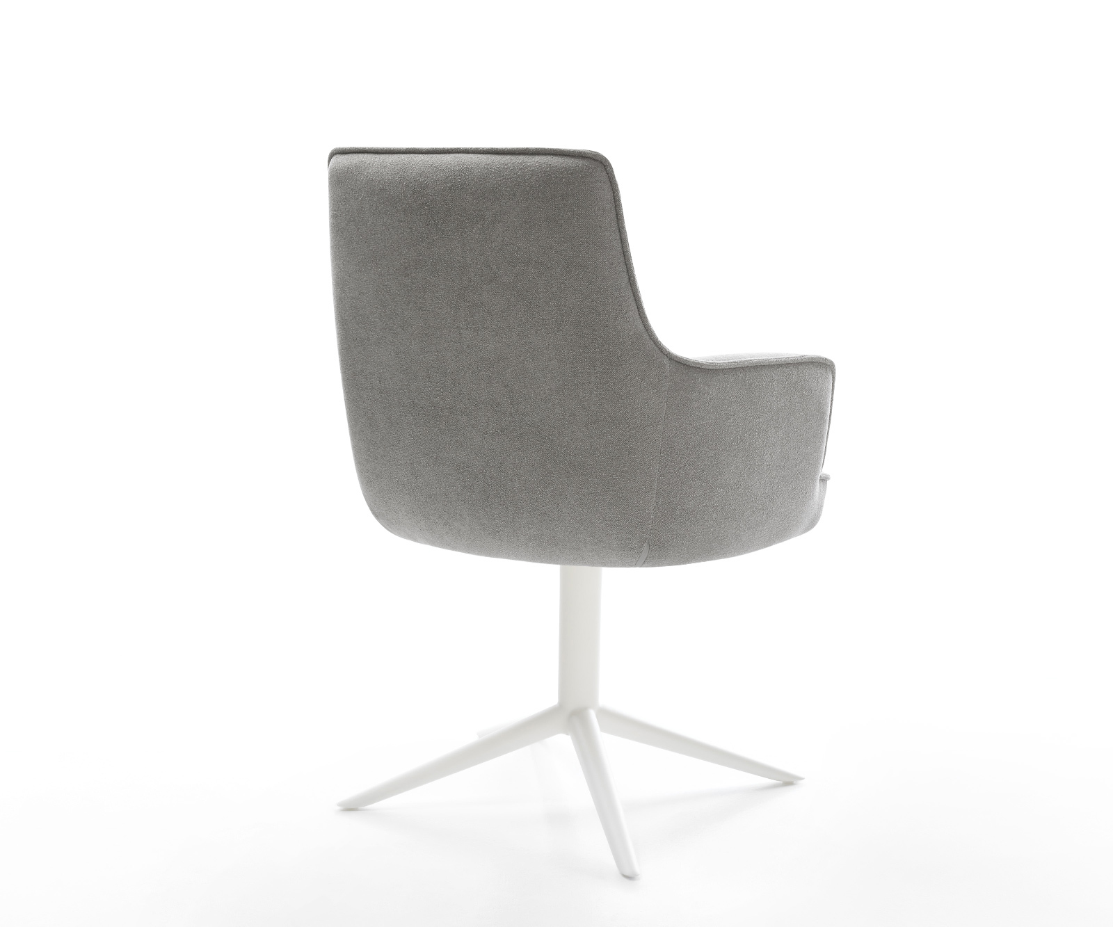 Jedálenská stolička Heira-Flex s opierkami texturovaná látka mäkký sivá krížová podstava biela 360° otočný hojdacia funkcia vrecková pružina - Image 5