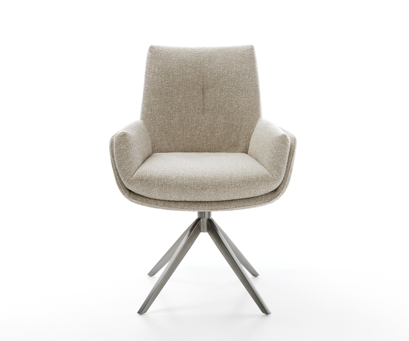 Jedálenská stolička Clea-Flex tkanina mäkký béžová krížová podstava široká grafitová 360° otočná hojdacia funkcia - Image 2