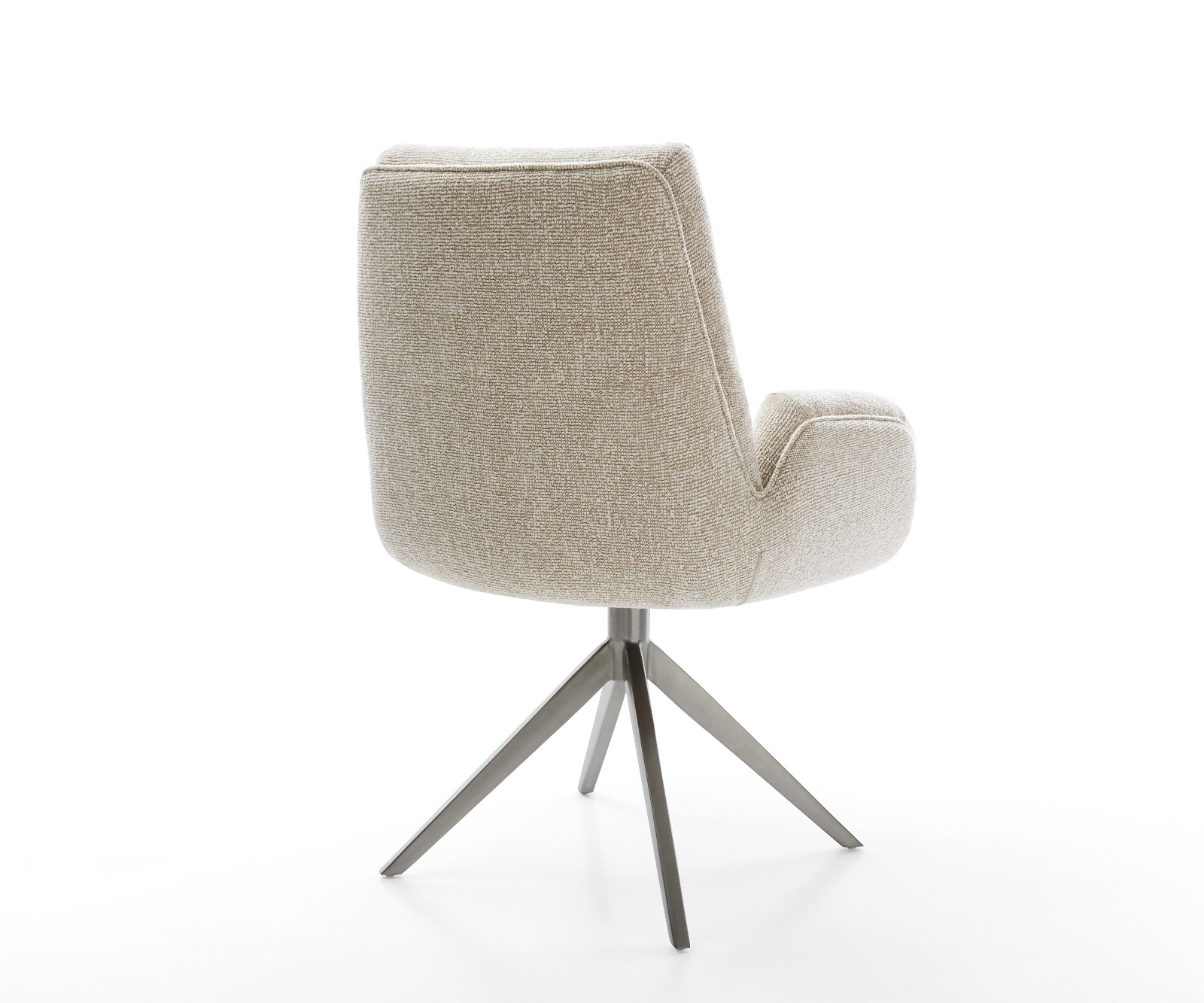 Jedálenská stolička Clea-Flex tkanina mäkký béžová krížová podstava široká grafitová 360° otočná hojdacia funkcia - Image 5