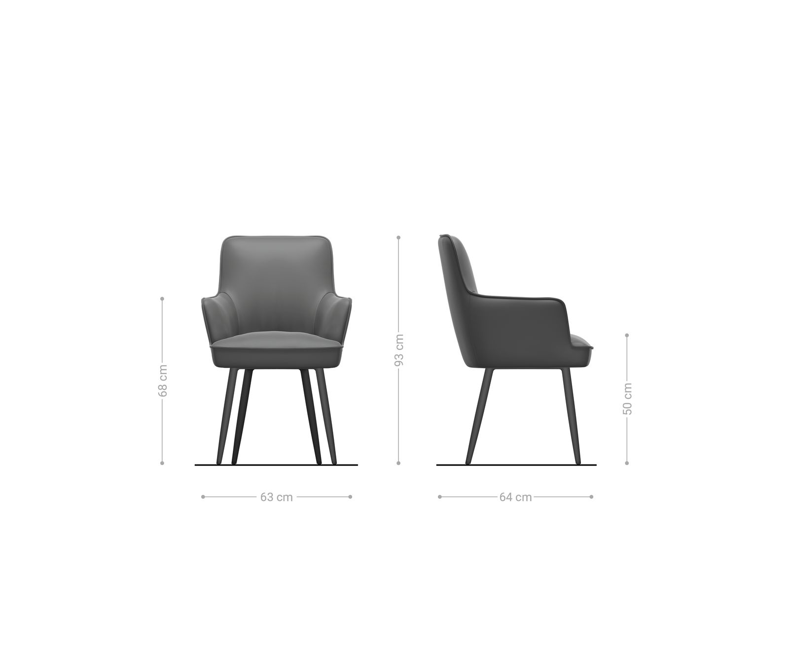 Jedálenská stolička Heira-Flex s opierkami bouclé mäkký tmavobéžová 4-nohá zúžená nerezová oceľ vrecková pružina - Image 6