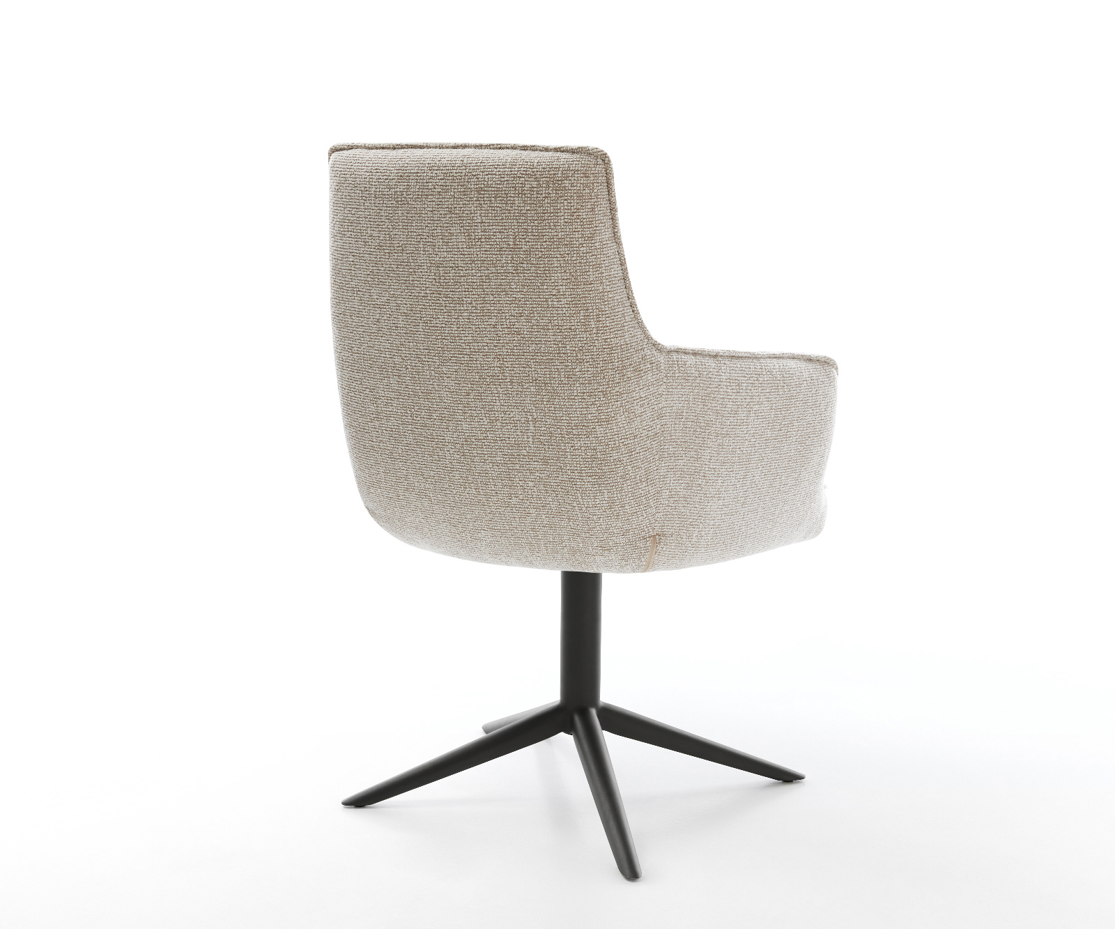 Jedálenská stolička Heira-Flex s opierkami tkanina mäkká béžová krížová podstava čierna 360° otočný hojdacia funkcia vrecková pružina - Image 5