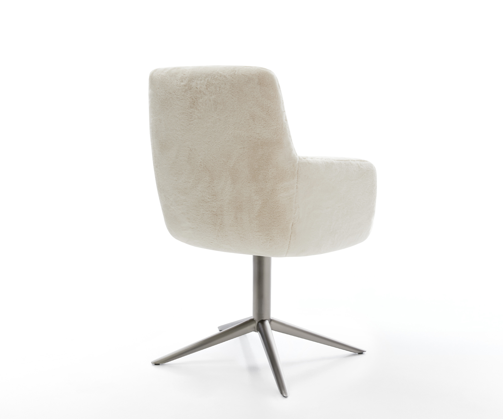 Jedálenská stolička Heira-Flex s opierkami plyšový manšester krémovo biela krížová podstava grafitová 360° otočný hojdacia funkcia vrecková pružina - Image 5