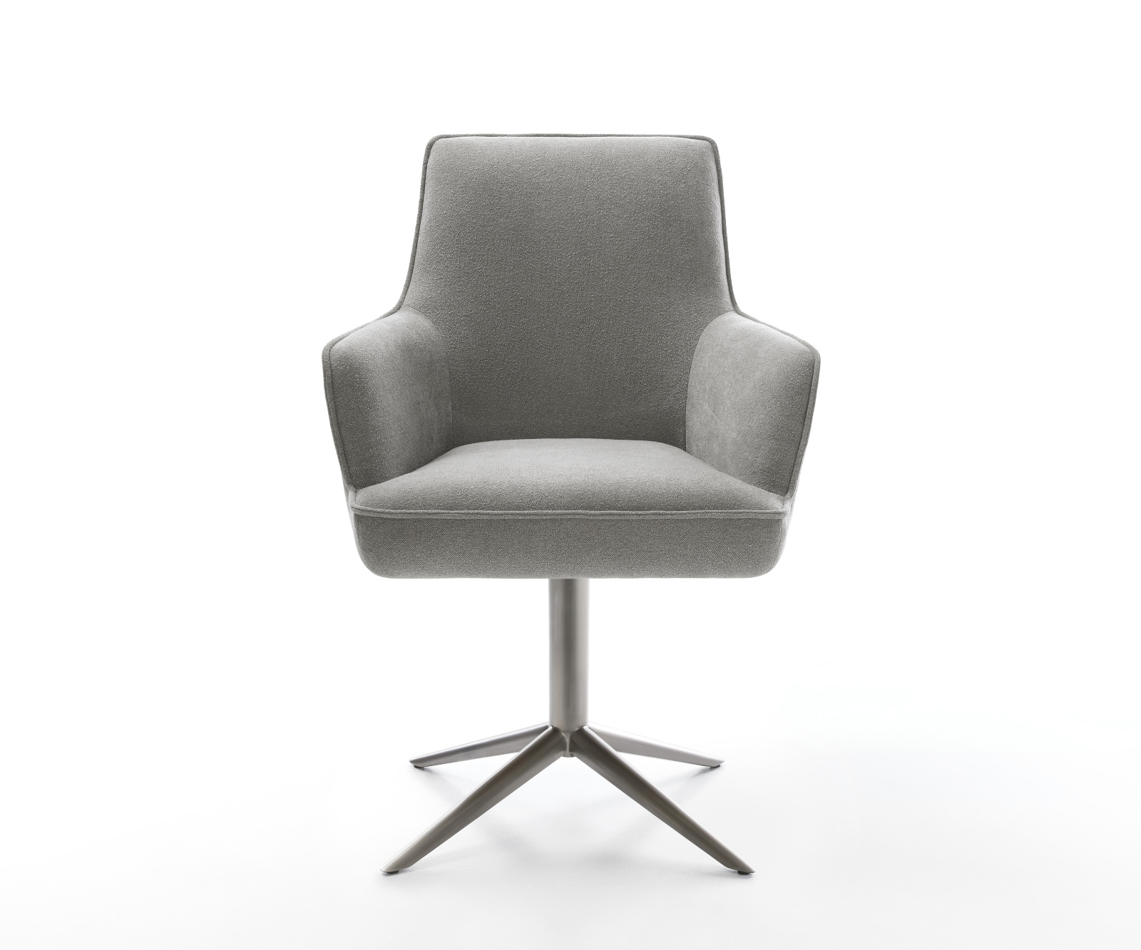 Jedálenská stolička Heira-Flex s opierkami texturovaná látka mäkký sivá krížová podstava grafitová 360° otočný hojdacia funkcia vrecková pružina - Image 2