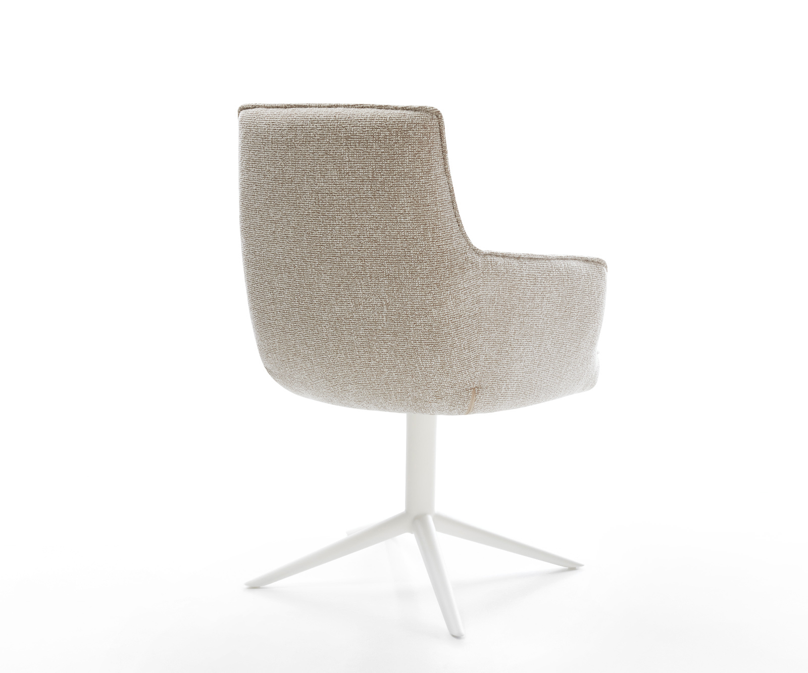 Jedálenská stolička Heira-Flex s opierkami tkanina mäkký béžová krížová podstava biela 360° otočný hojdacia funkcia vrecková pružina - Image 5