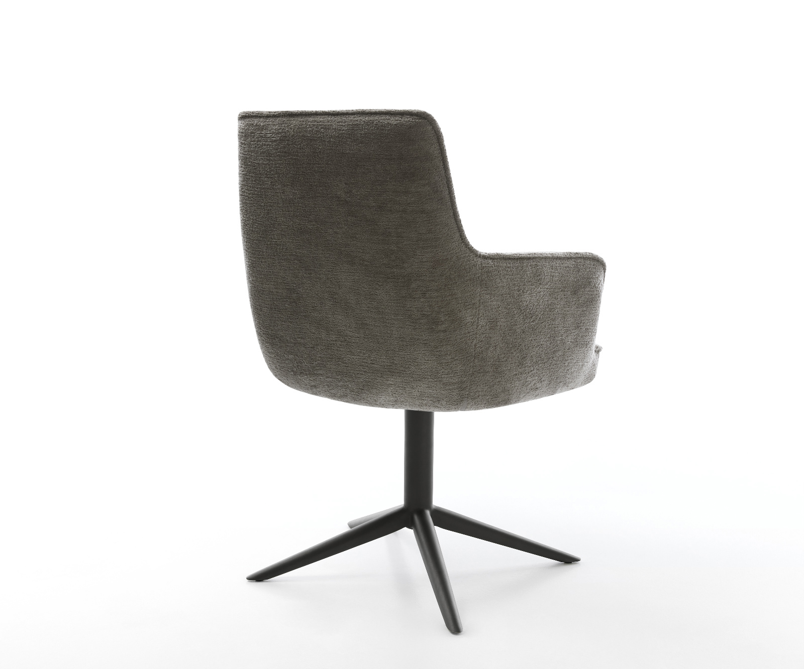 Jedálenská stolička Heira-Flex s opierkami bouclé mäkký tmavobéžová podstava čierna 360° otočný hojdacia funkcia vrecková pružina - Image 5