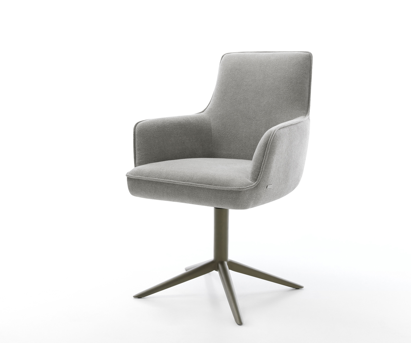 Jedálenská stolička Heira-Flex s opierkami texturovaná látka mäkký sivá krížová podstava titánová farba 360° otočný hojdacia funkcia vrecková pružina