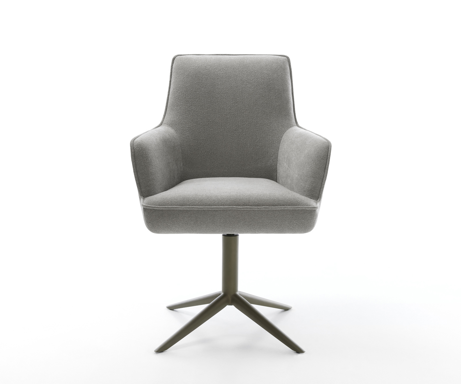 Jedálenská stolička Heira-Flex s opierkami texturovaná látka mäkký sivá krížová podstava titánová farba 360° otočný hojdacia funkcia vrecková pružina - Image 2