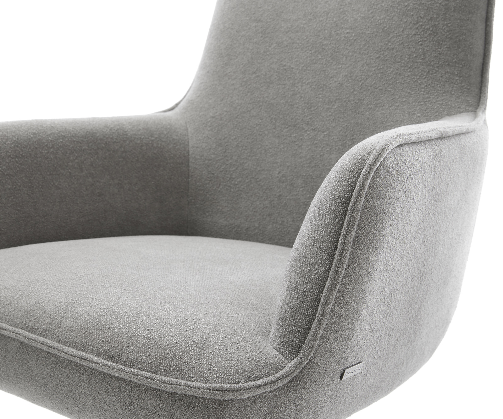 Jedálenská stolička Heira-Flex s opierkami texturovaná látka mäkký sivá krížová podstava titánová farba 360° otočný hojdacia funkcia vrecková pružina - Image 4