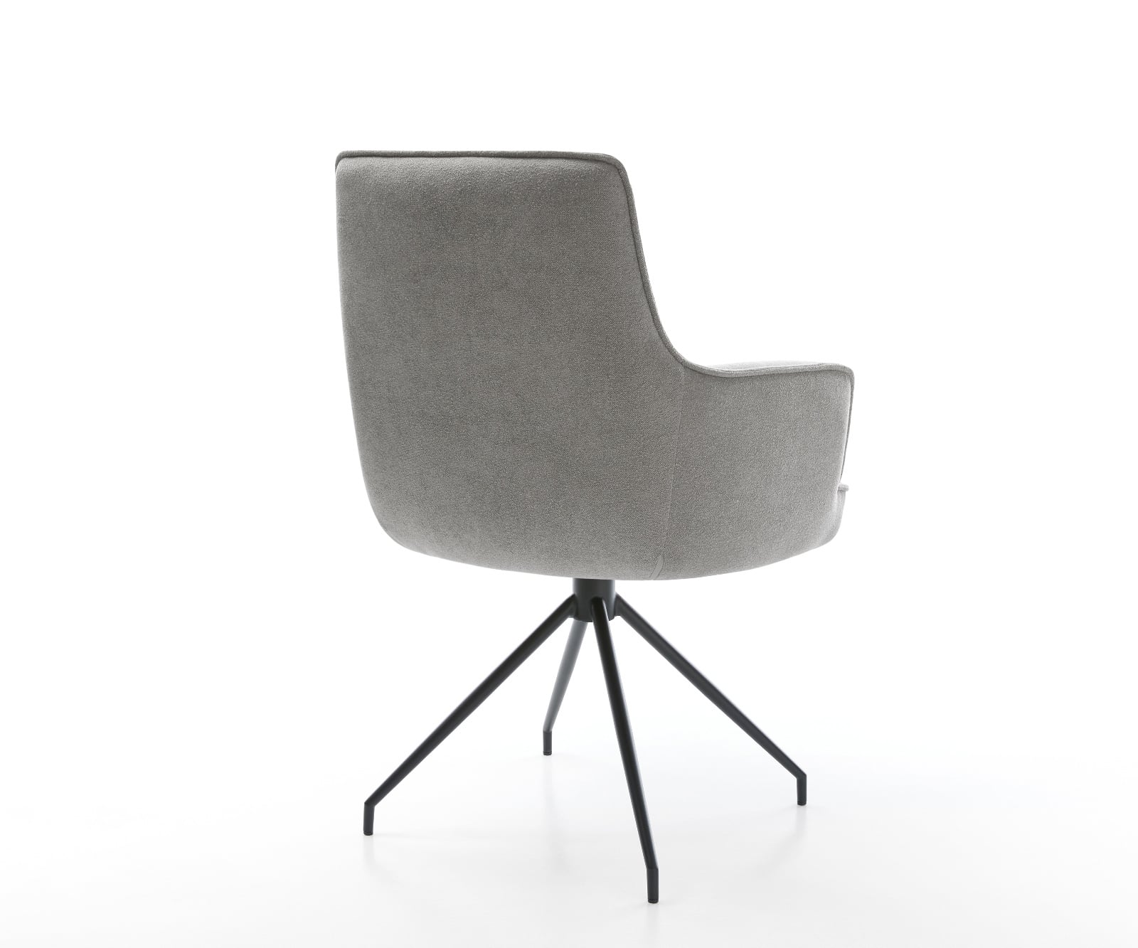 Jedálenská stolička Heira-Flex s opierkami texturovaná látka mäkký sivá krížová podstava zúžená čierna vrecková pružina - Image 5