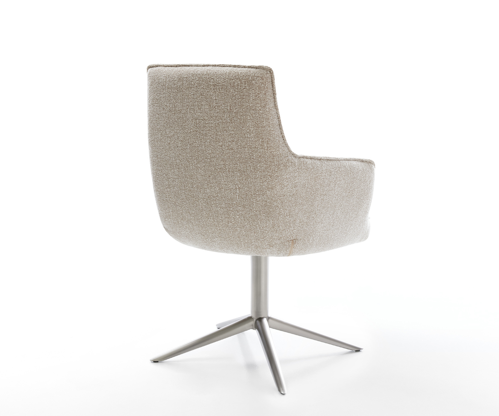 Jedálenská stolička Heira-Flex s opierkami tkanina mäkký béžová kovová podstava nerezová oceľ 360° otočný hojdacia funkcia vrecková pružina - Image 5