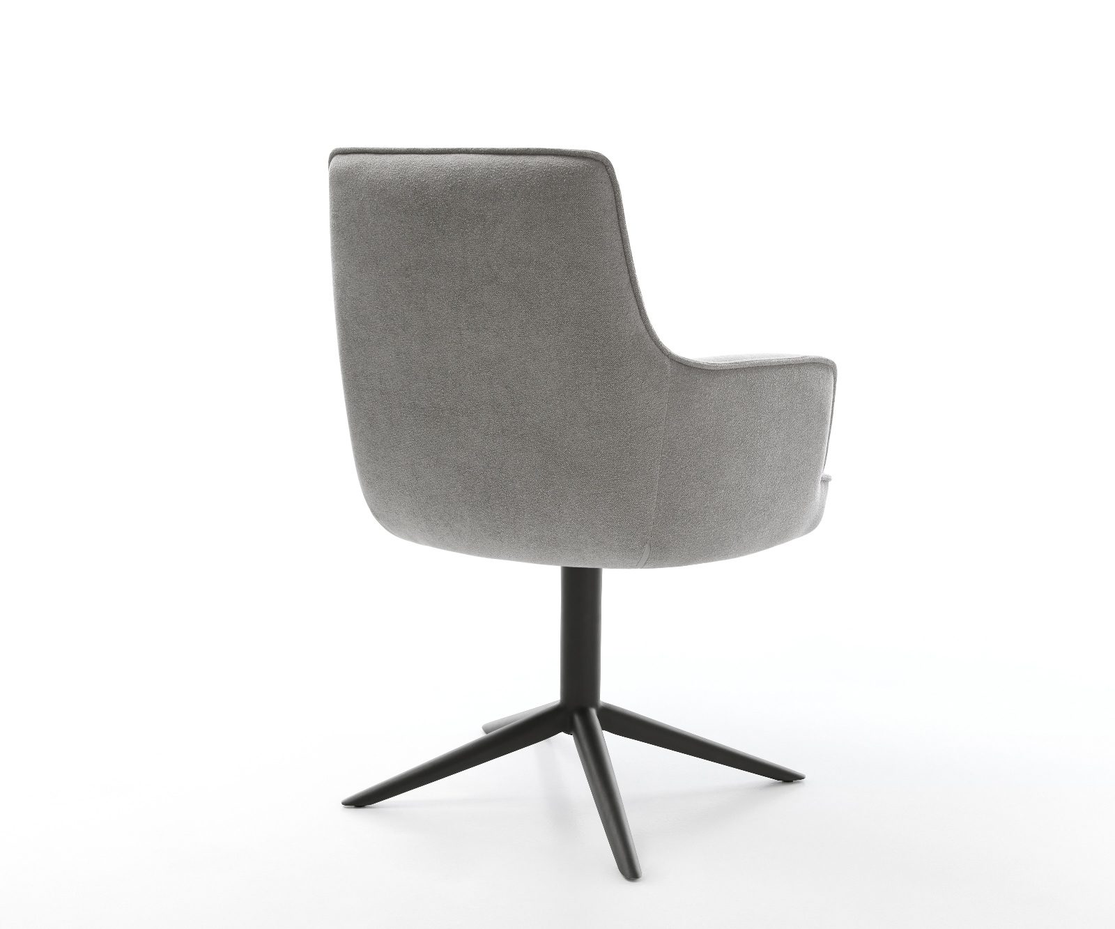 Jedálenská stolička Heira-Flex s opierkami texturovaná látka mäkký sivá krížová podstava čierna 360° otočný hojdacia funkcia vrecková pružina - Image 5