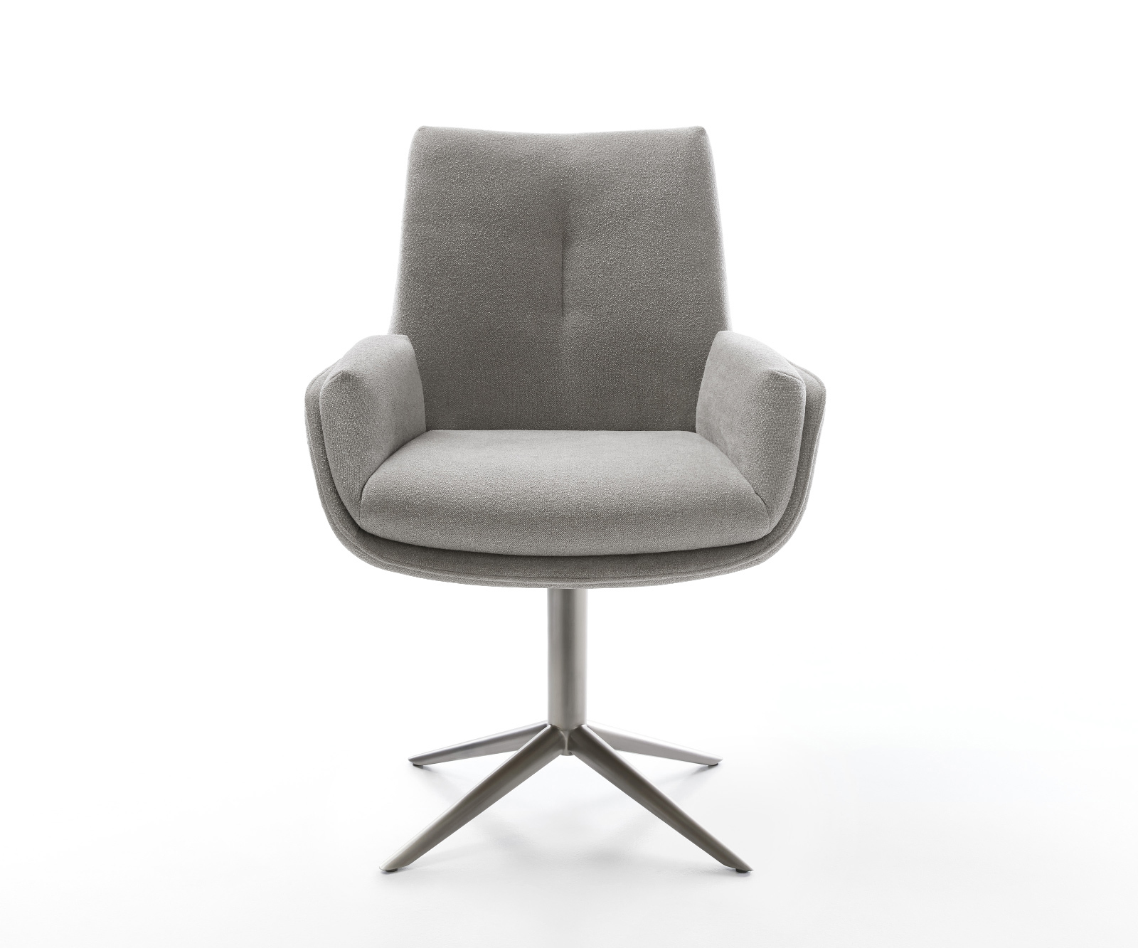 Jedálenská stolička Clea-Flex texturovaná látka mäkký sivá krížová podstava grafitová 360° otočný hojdacia funkcia - Image 2