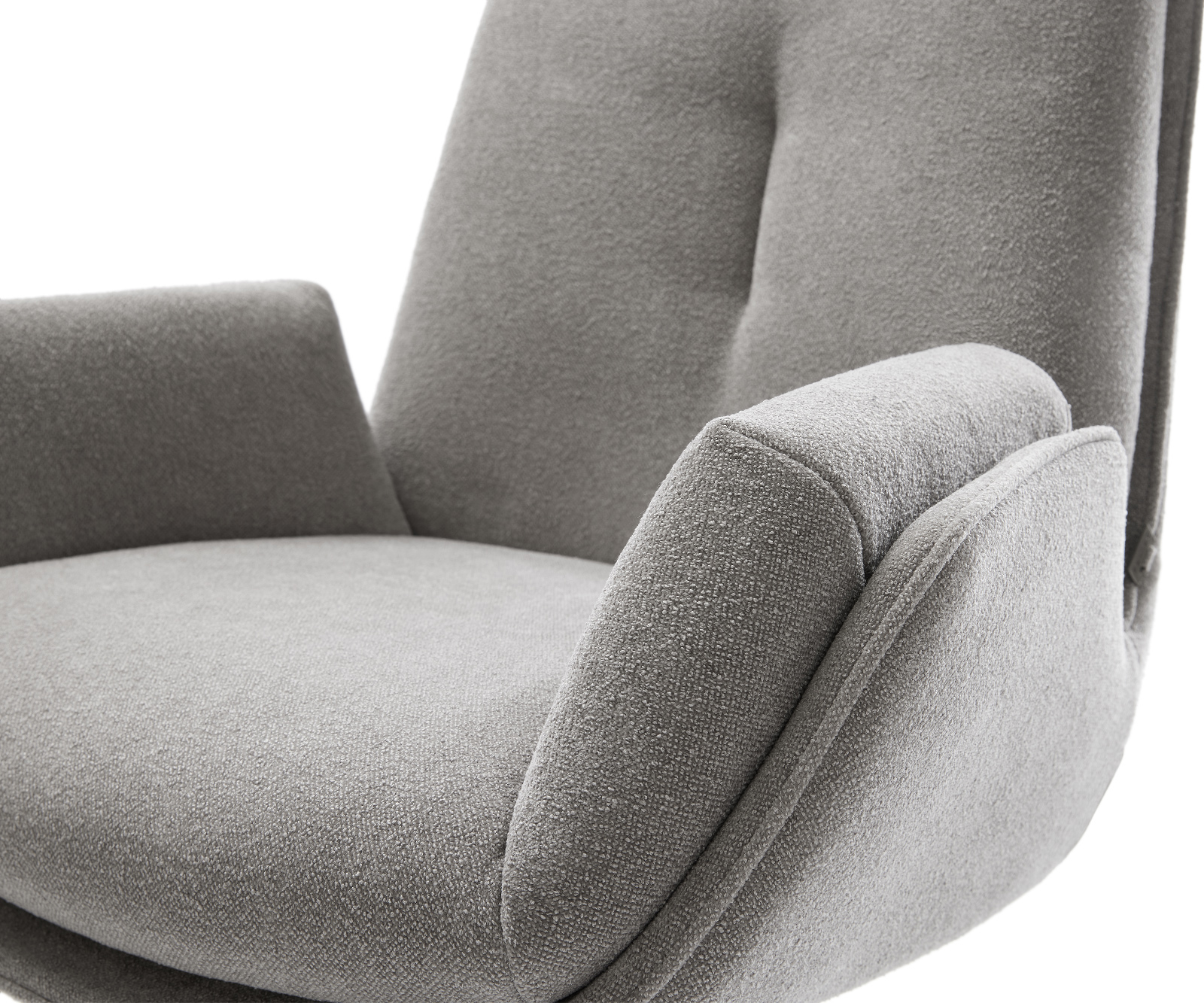 Jedálenská stolička Clea-Flex texturovaná látka mäkký sivá krížová podstava grafitová 360° otočný hojdacia funkcia - Image 4