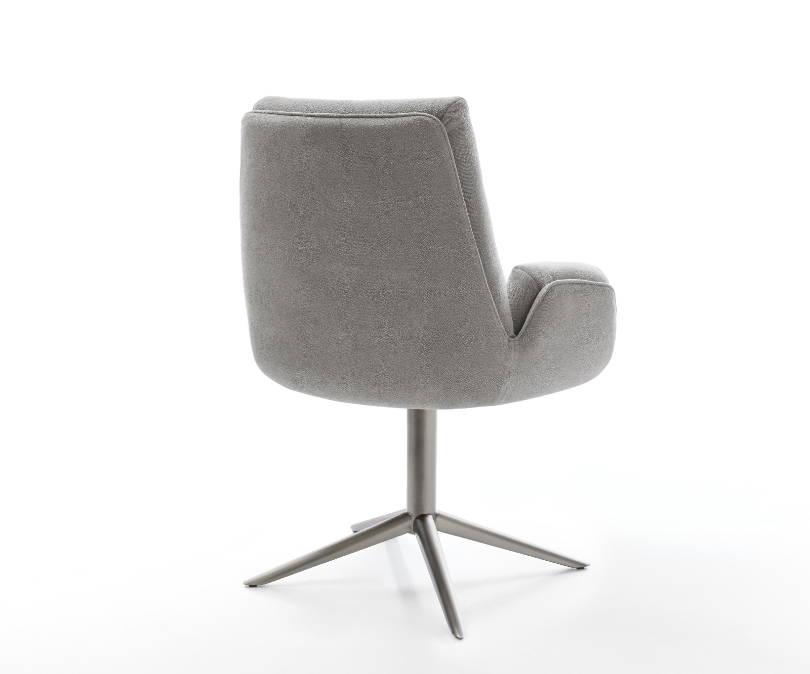 Jedálenská stolička Clea-Flex texturovaná látka mäkký sivá krížová podstava grafitová 360° otočný hojdacia funkcia - Image 5