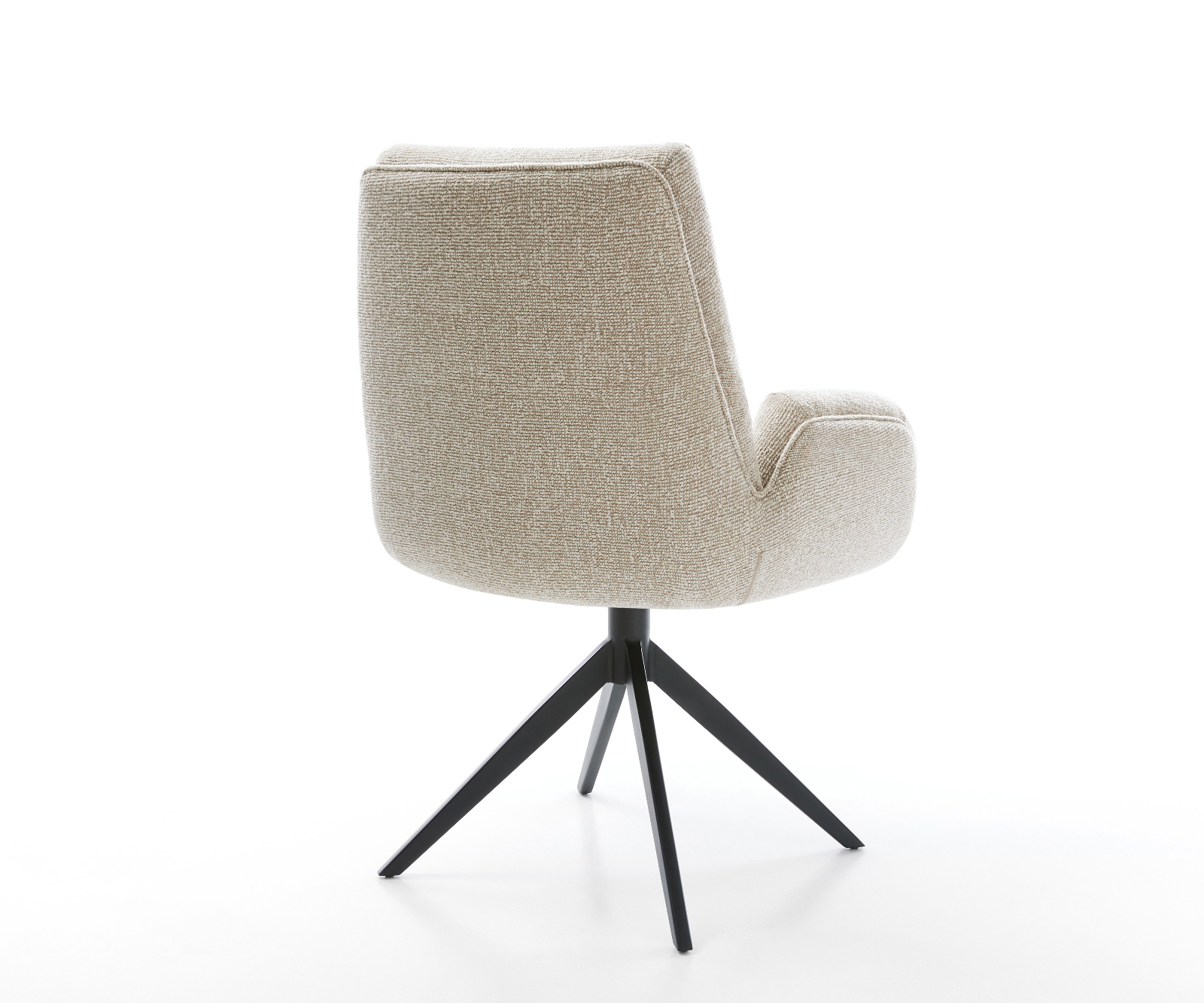 Jedálenská stolička Clea-Flex tkanina mäkká béžová krížová podstava široká čierna 360° otočný hojdacia funkcia - Image 5