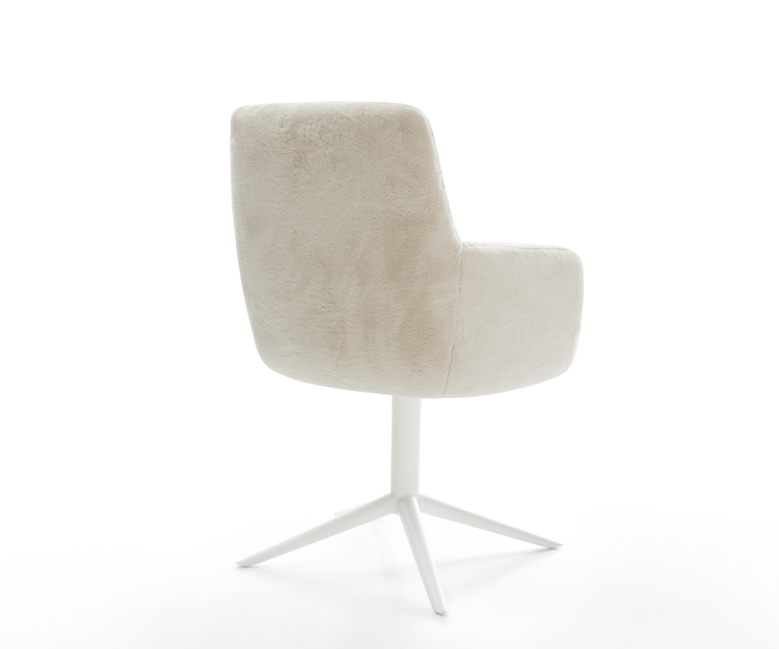 Jedálenská stolička Heira-Flex s opierkami plyšový manšester krémovo biela krížová podstava biela otočný o 360° hojdacia funkcia vrecková pružina - Image 5