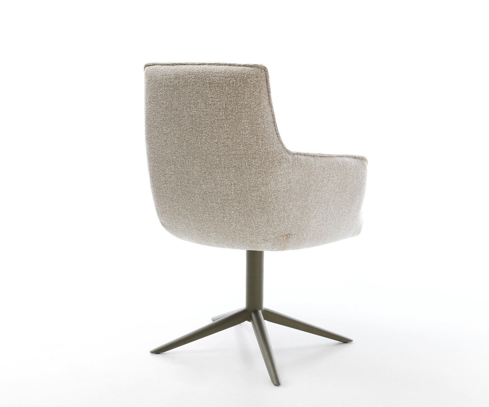 Jedálenská stolička Heira-Flex s opierkami tkanina mäkký béžová krížová podstava titánová farba 360° otočný hojdacia funkcia vrecková pružina - Image 5