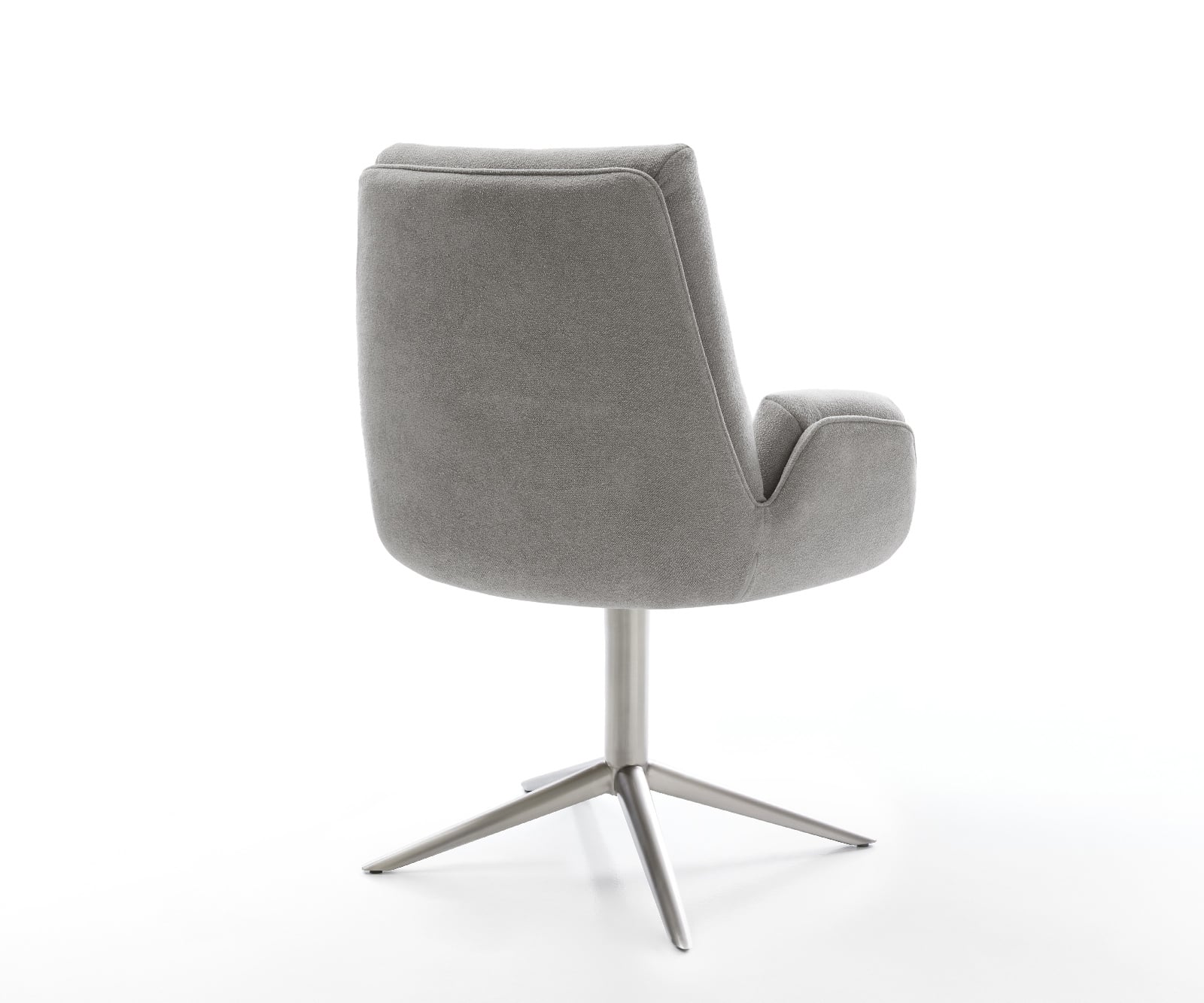 Jedálenská stolička Clea-Flex texturovaná látka mäkký sivá krížová podstava nerezová oceľ 360° otočný hojdacia funkcia - Image 5