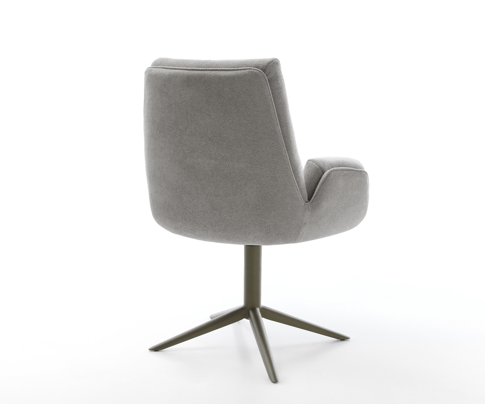 Jedálenská stolička Clea-Flex texturovaná látka mäkký sivá krížová podstava titánová farba 360° otočný kolískacia funkcia - Image 5