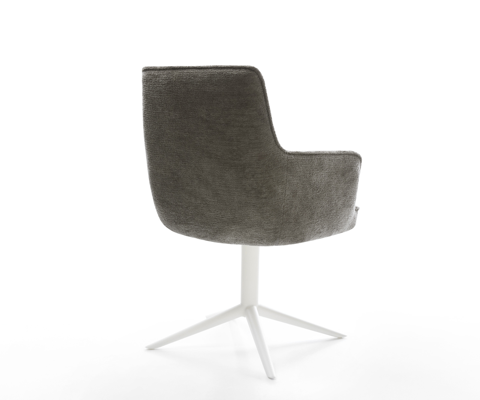 Jedálenská stolička Heira-Flex s opierkami bouclé mäkký tmavobéžová krížová podstava biela 360° otočný hojdacia funkcia vrecková pružina - Image 5