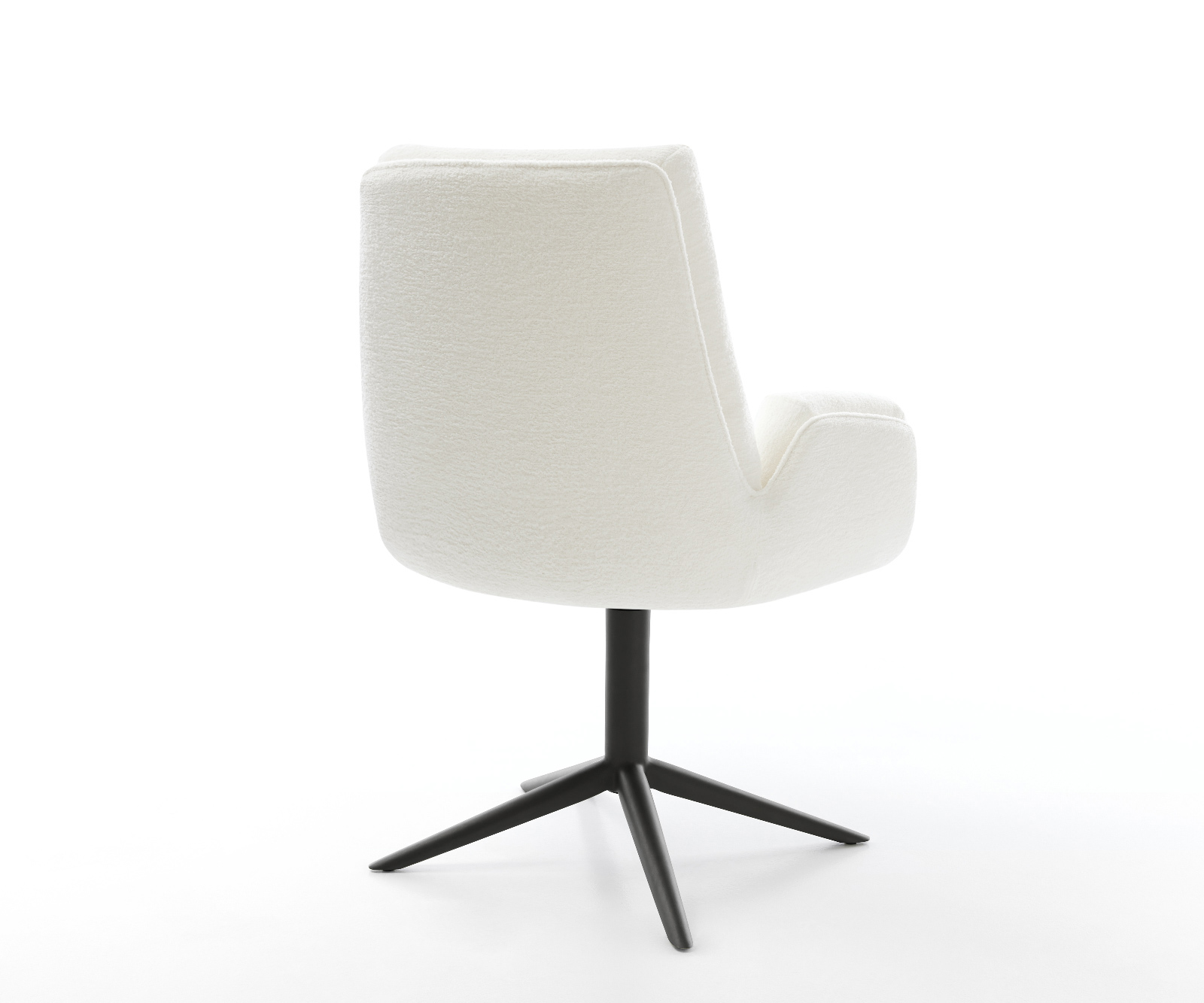 Jedálenská stolička Clea-Flex bouclé mäkký béžová podstava čierna 360° otočný hojdacia funkcia - Image 5