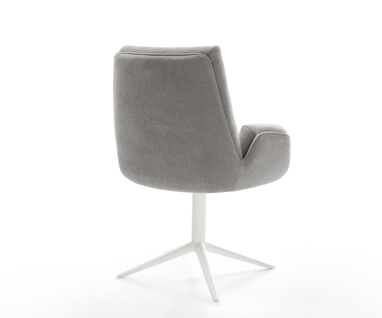 Jedálenská stolička Clea-Flex texturovaná látka mäkký sivá krížová podstava biela 360° otočný hojdacia funkcia - Image 5